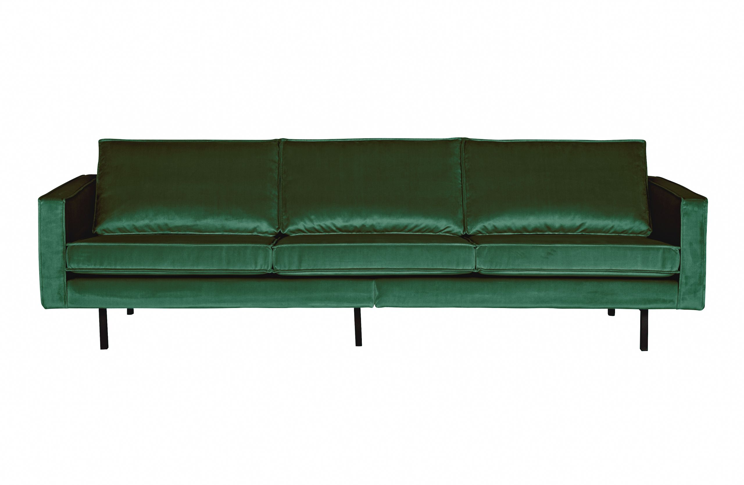 Retro Samtsofa Rodeo 3-Sitzer Waldgrün