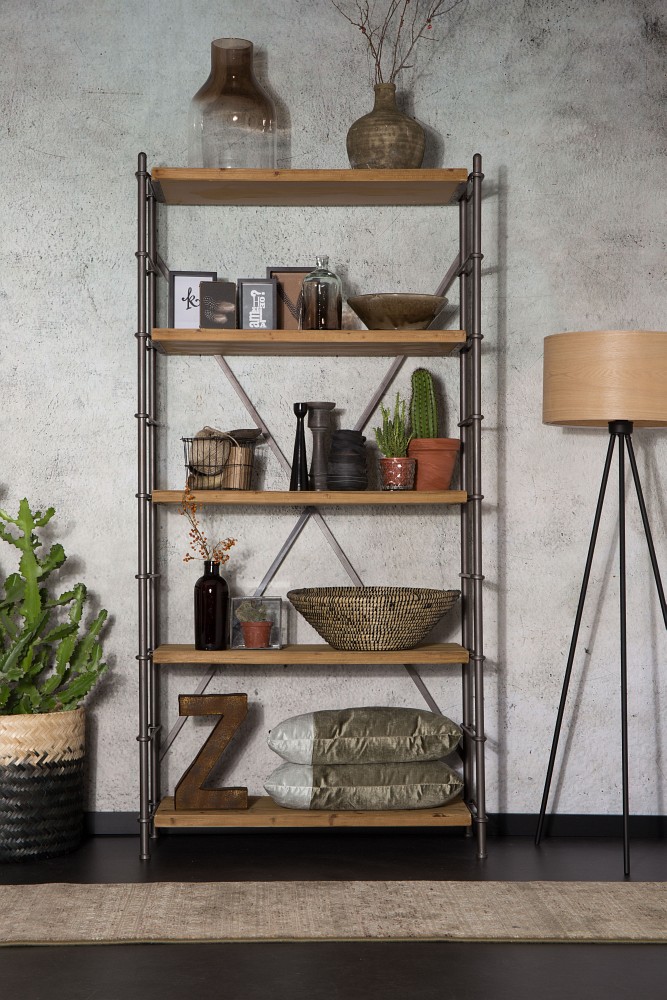 4200001_6 DutchBone Vintage Regal Ironwood Shelf Bücherregal Raumteiler