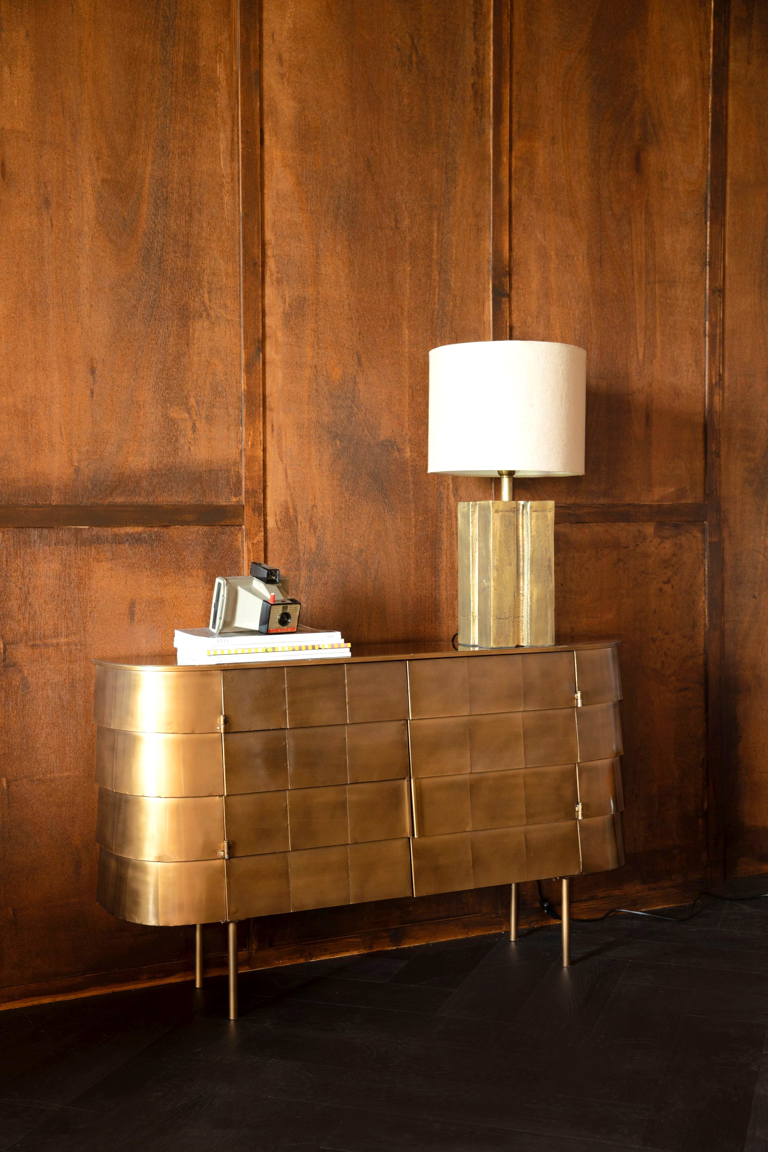 Retro Sideboard Hanna Metall Gold Art Déco