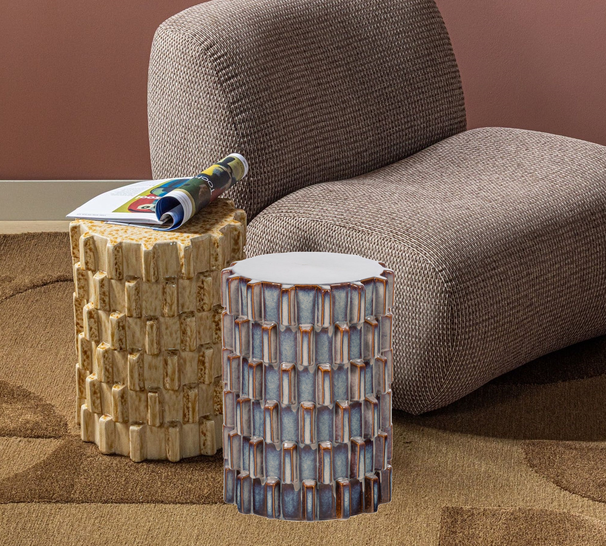 Retro Couchtisch Beistelltisch Axu Keramik zwei Farben