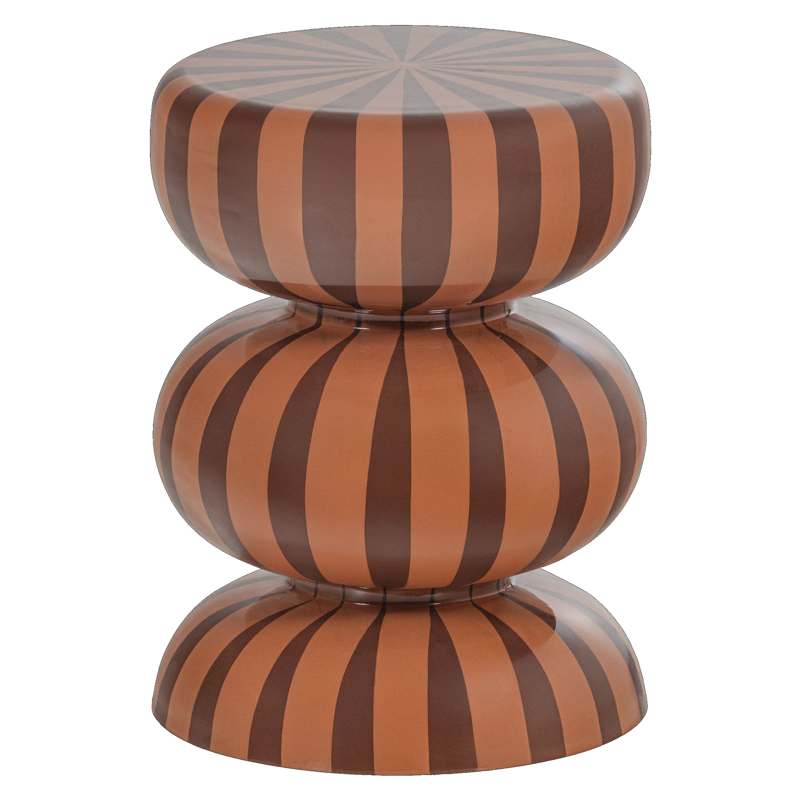 Retro Beistelltisch Stripes Metall Hochglanz Ravo