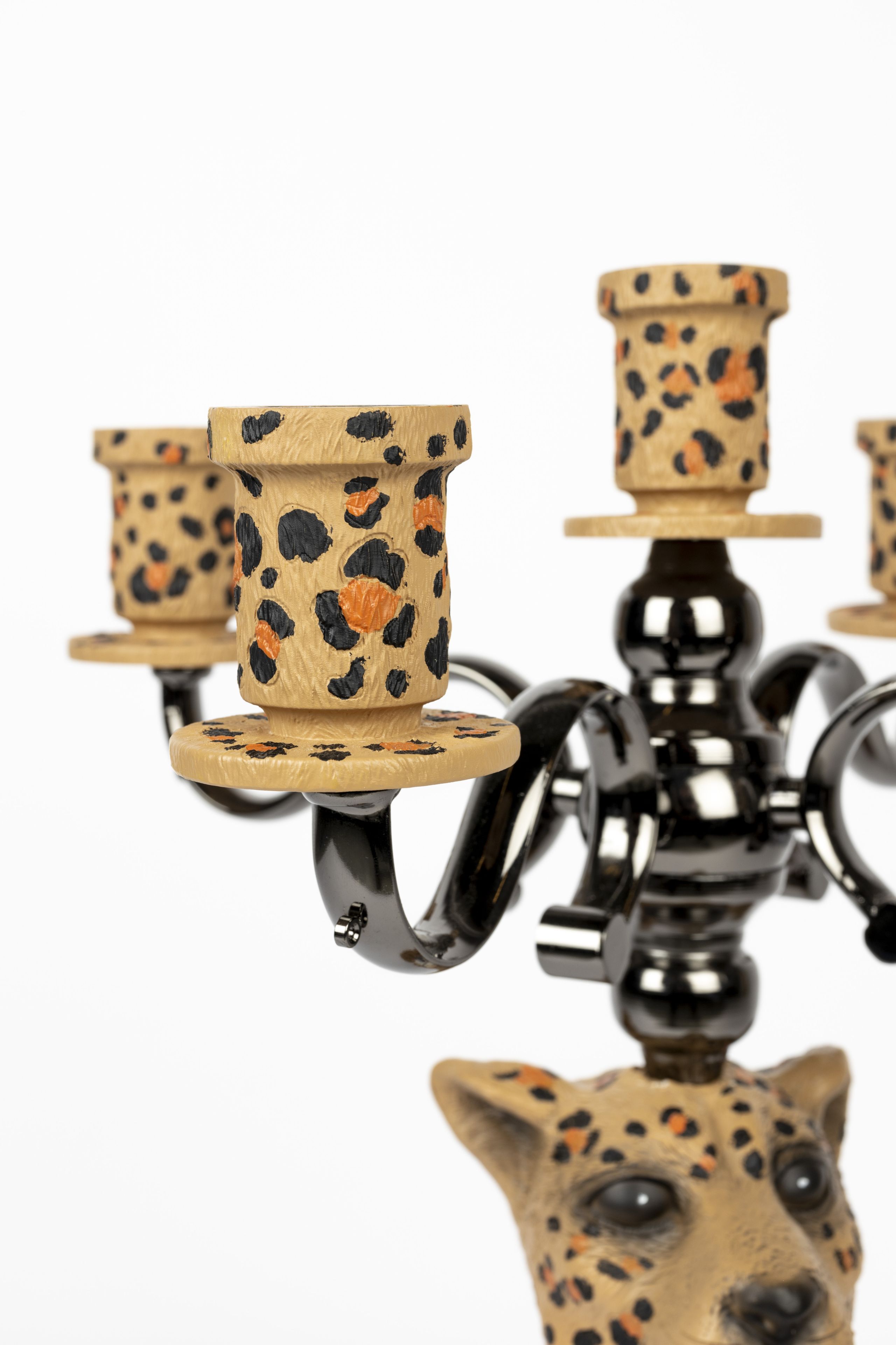 Retro Kerzenständer Kerzenhalter Proudly Crowned Panther 5-armig 62 cm