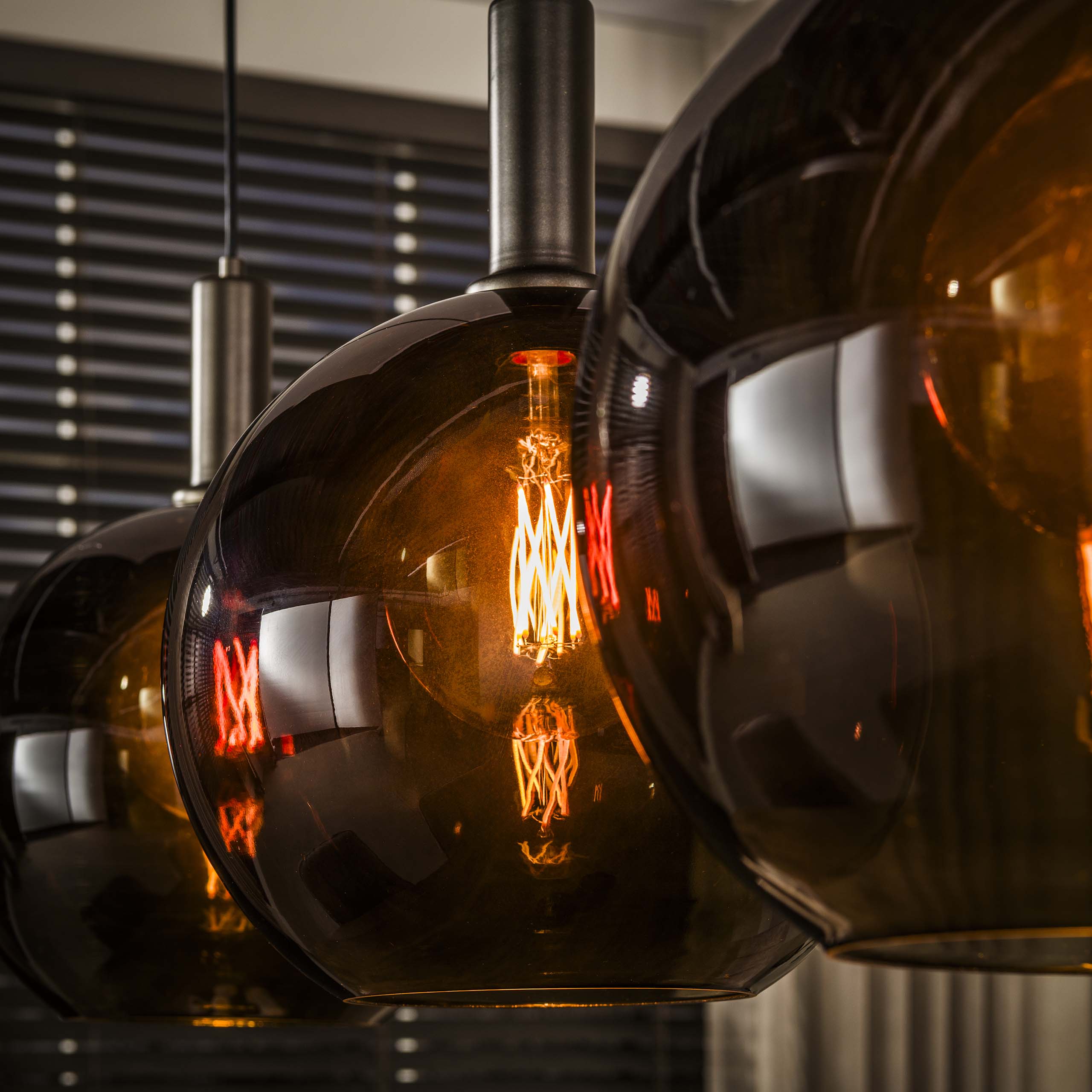 Hängelampe Pendelleuchte Sfera Ball Braun Glas