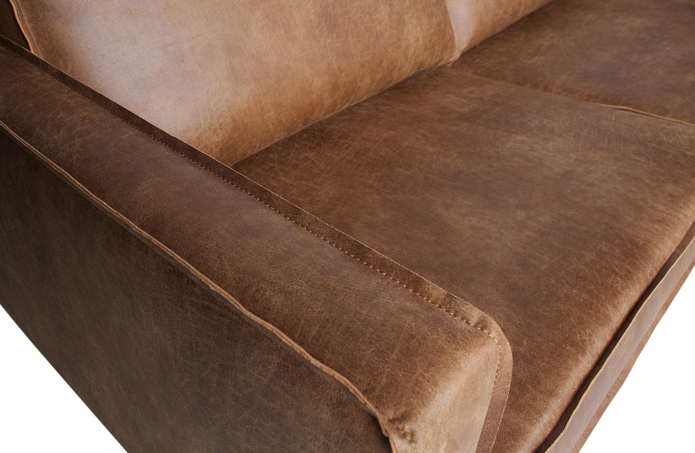 Ecksofa Leder Rodeo 3-Sitzer Cognac Rechts oder Links 300/160