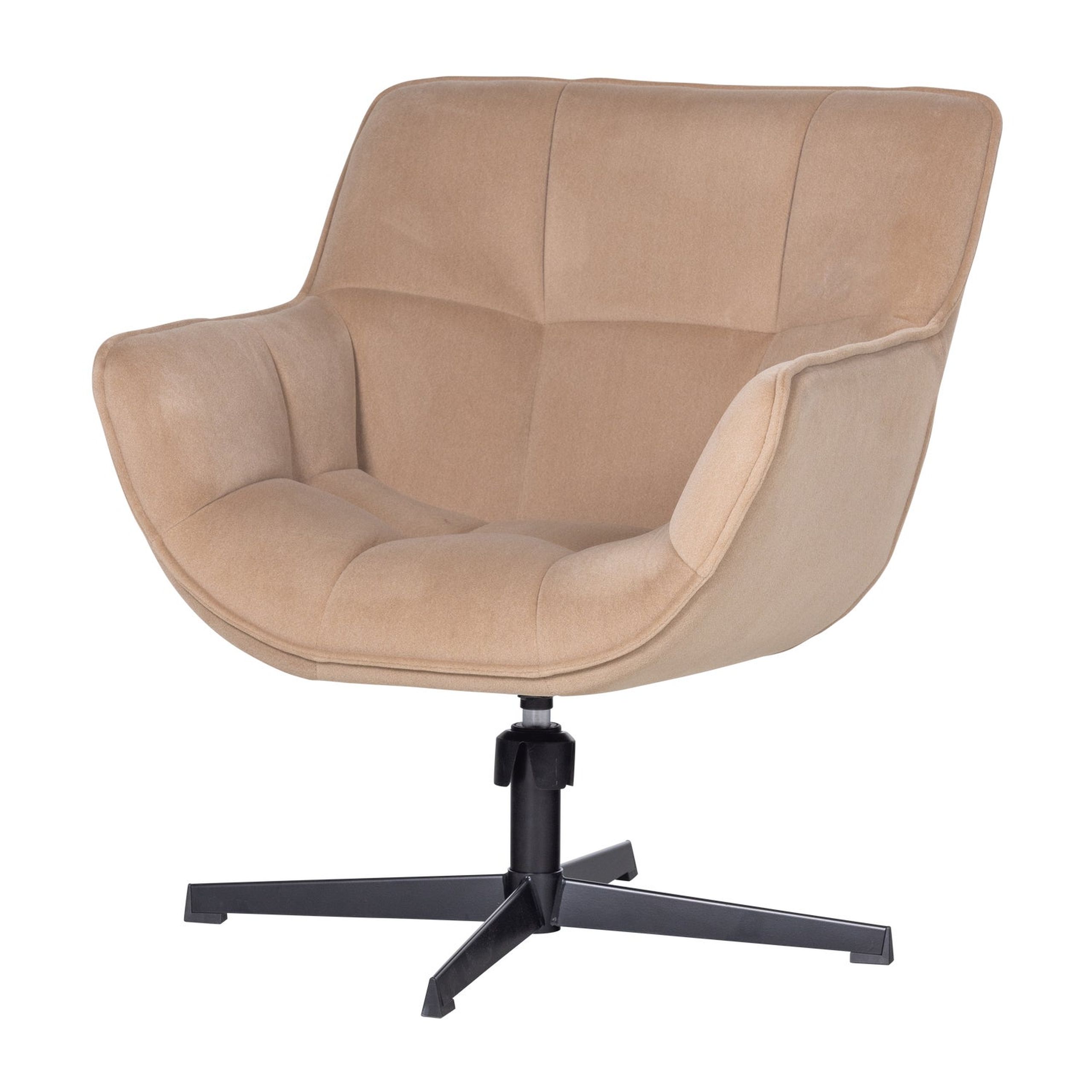 Retro Sessel Wibo Samt drehbar Sand