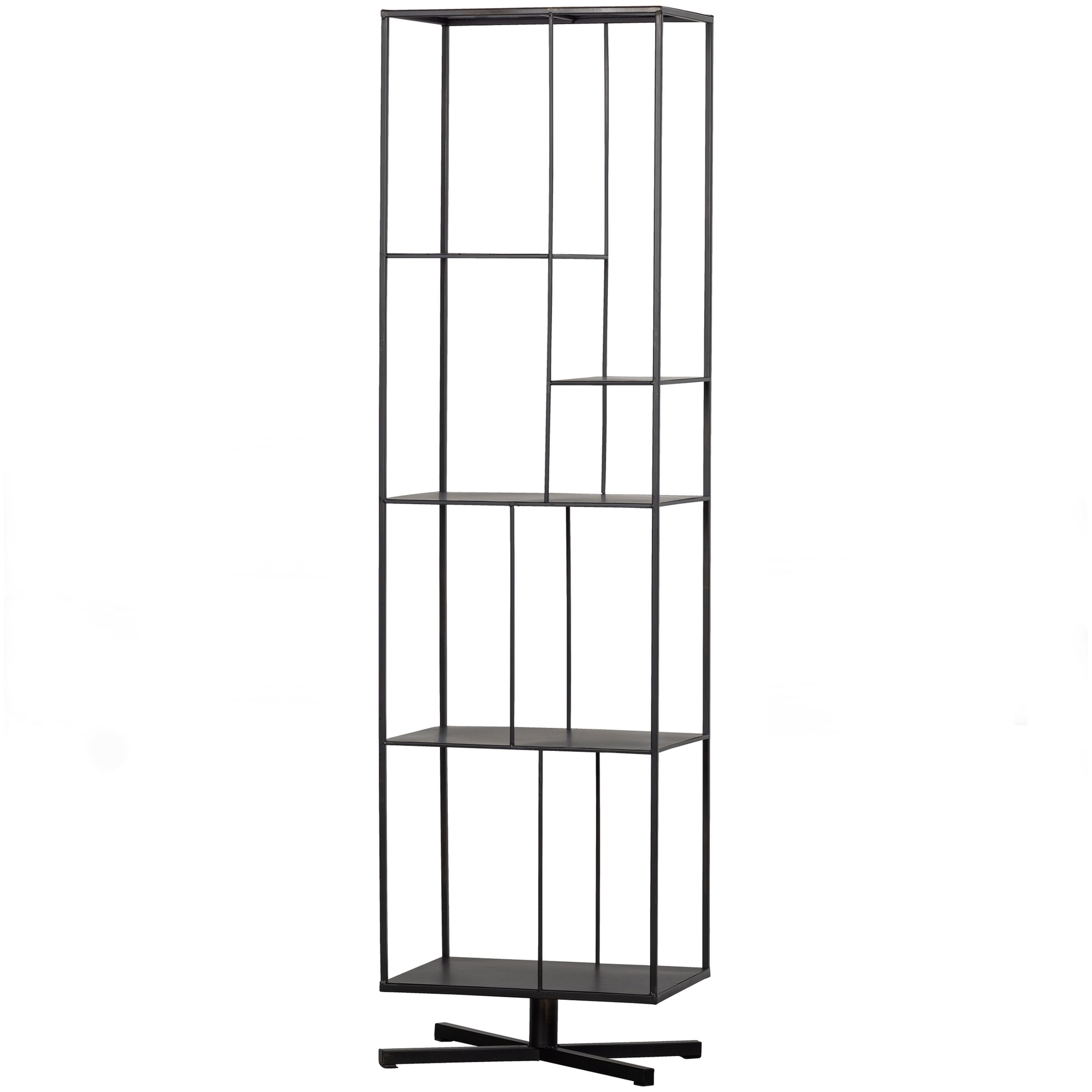 Industrial Standregal Bücherregal Jiske Schwarz Metall 180 cm