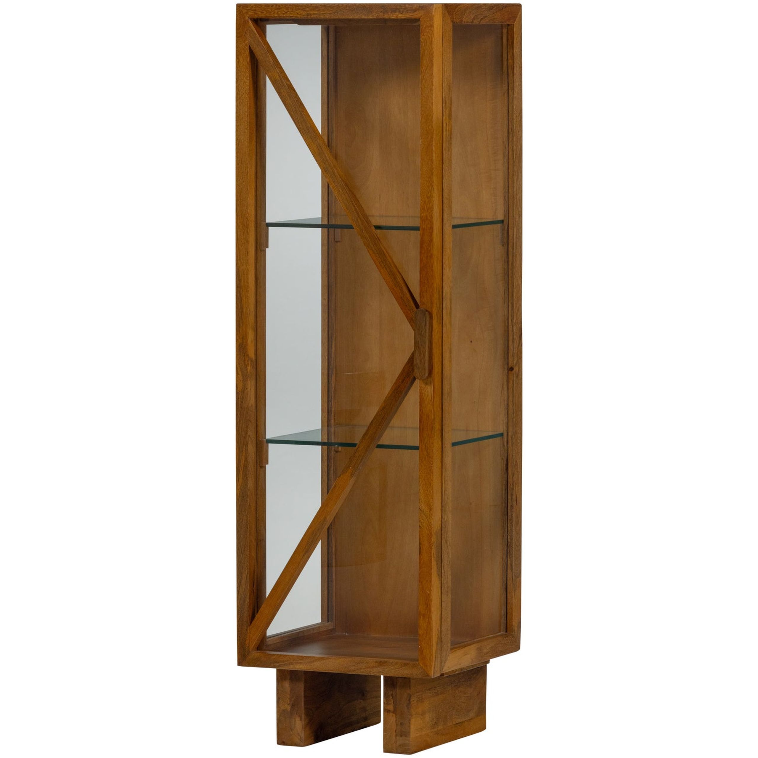 Retro Vitrine Kella Mangolzholz schmal Natur