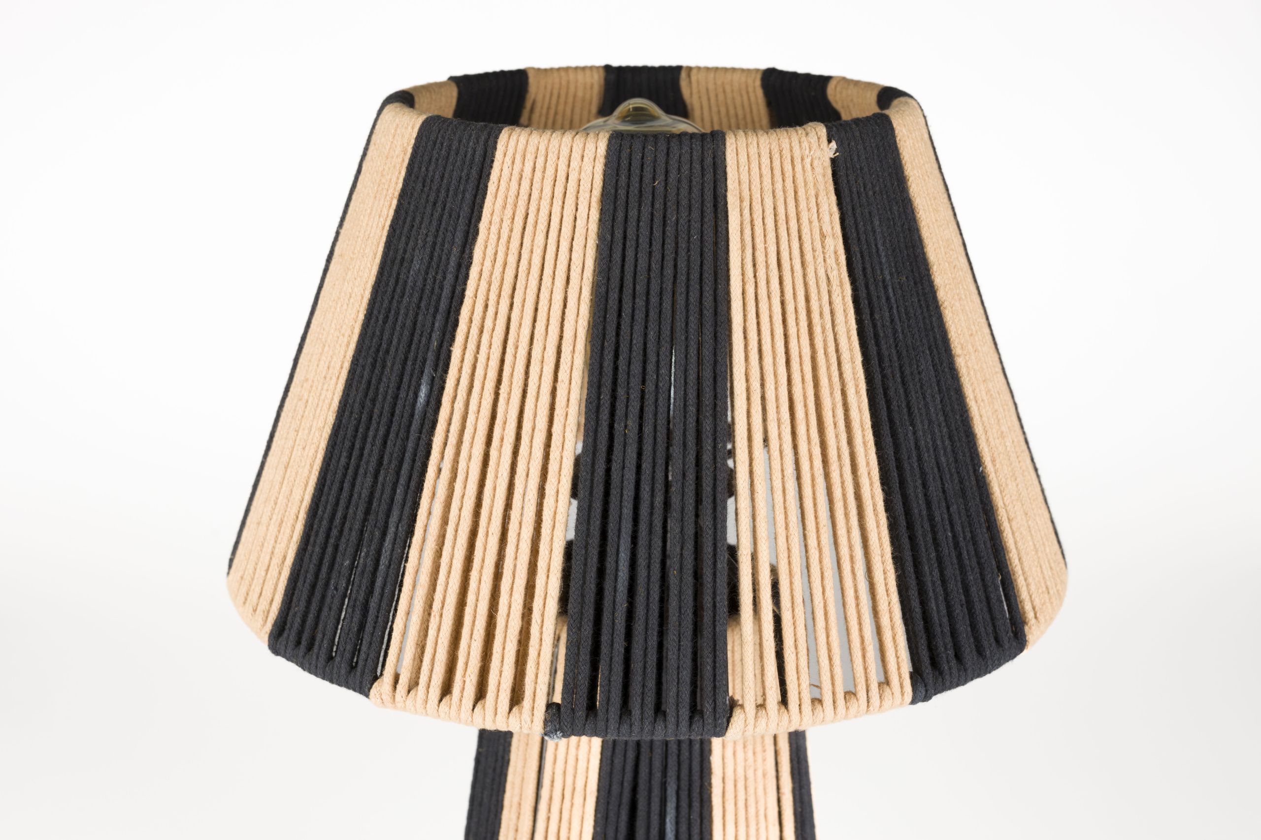 Retro Tischlampe Stripe It Up Schwarz Beige