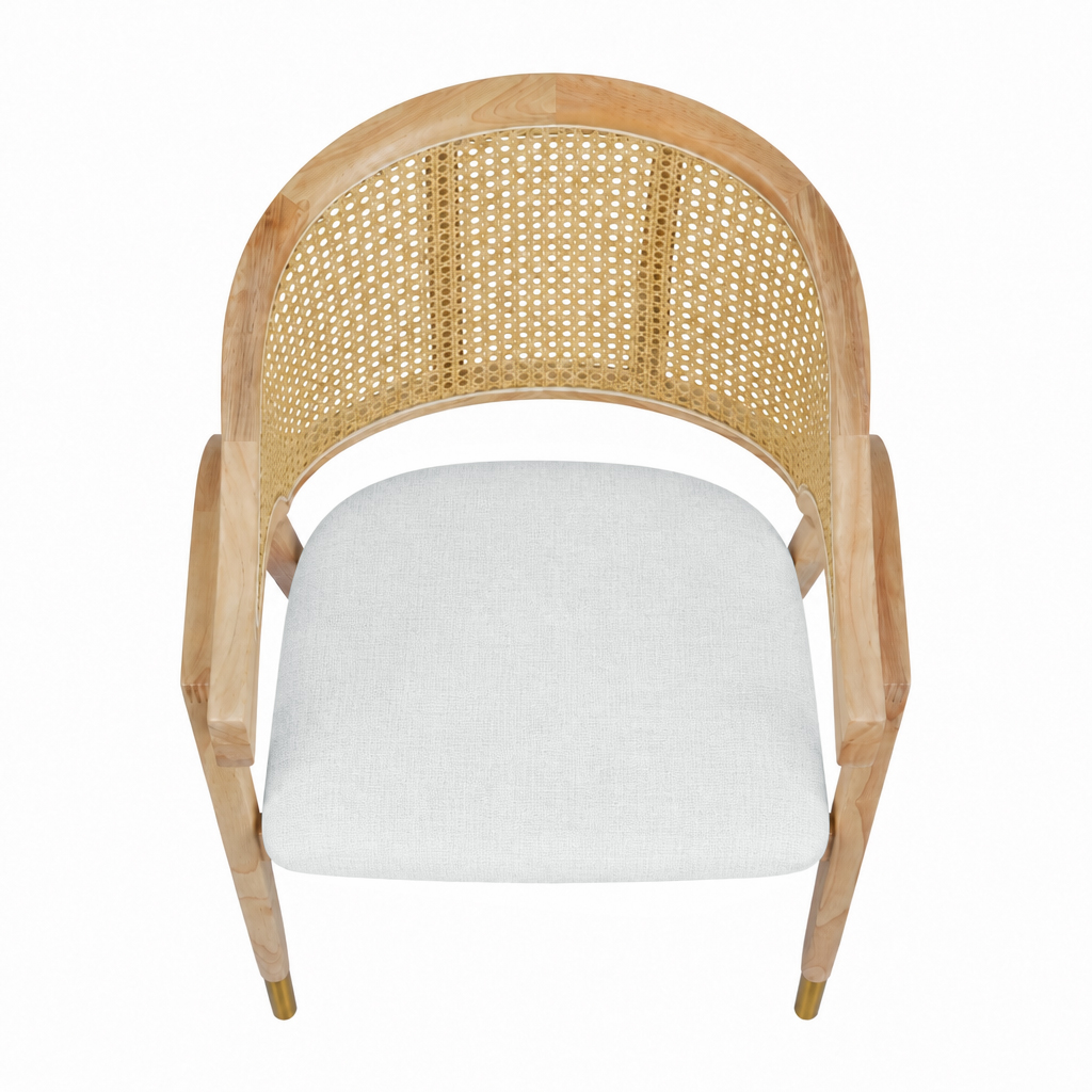 Esszimmerstuhl Noblesse Mid-Century Massivholz Rattan Natur