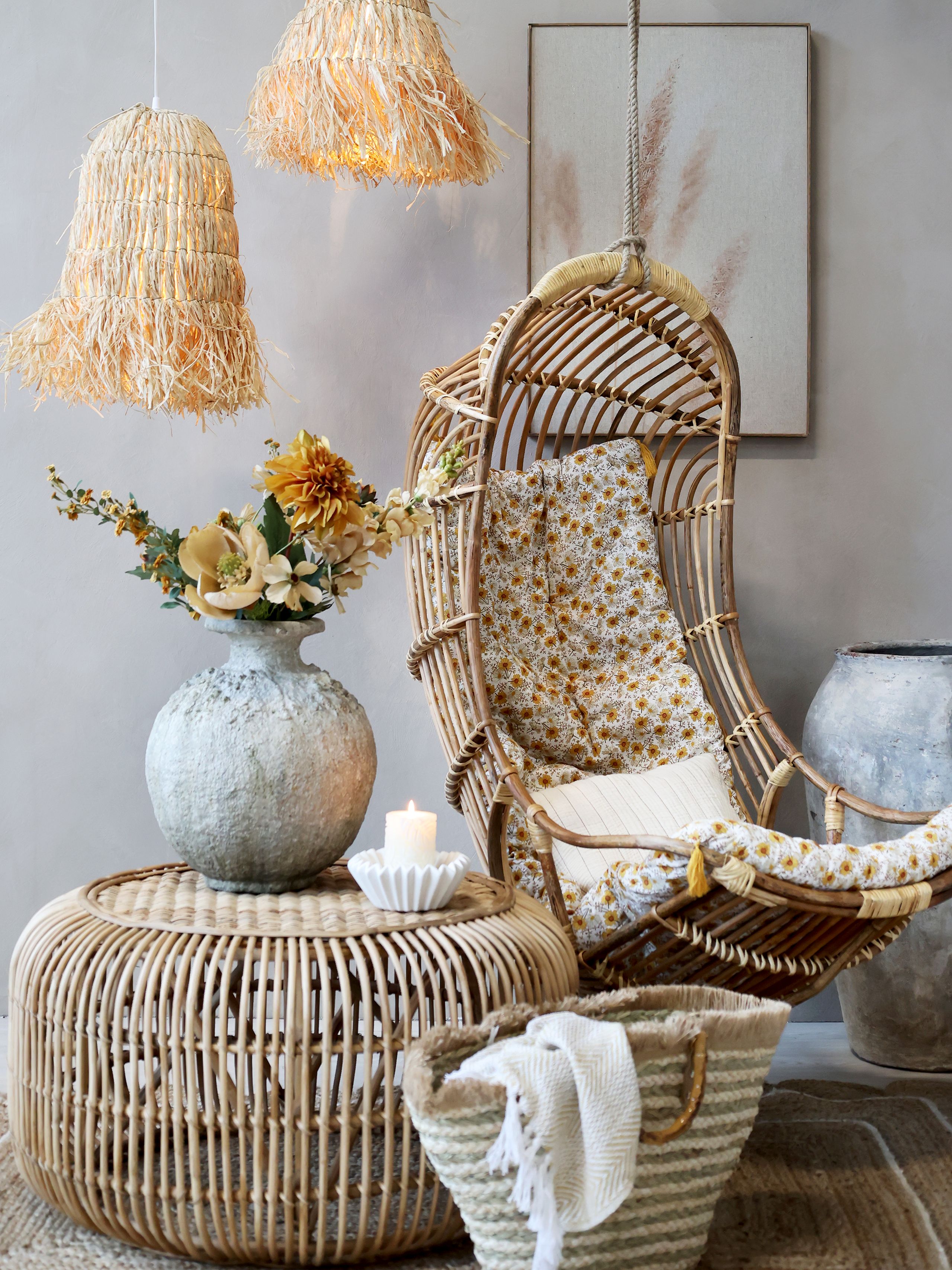 Hängesessel Hängeschaukel Boho Rattan Hängesessel Hängeschaukel Boho Rattan