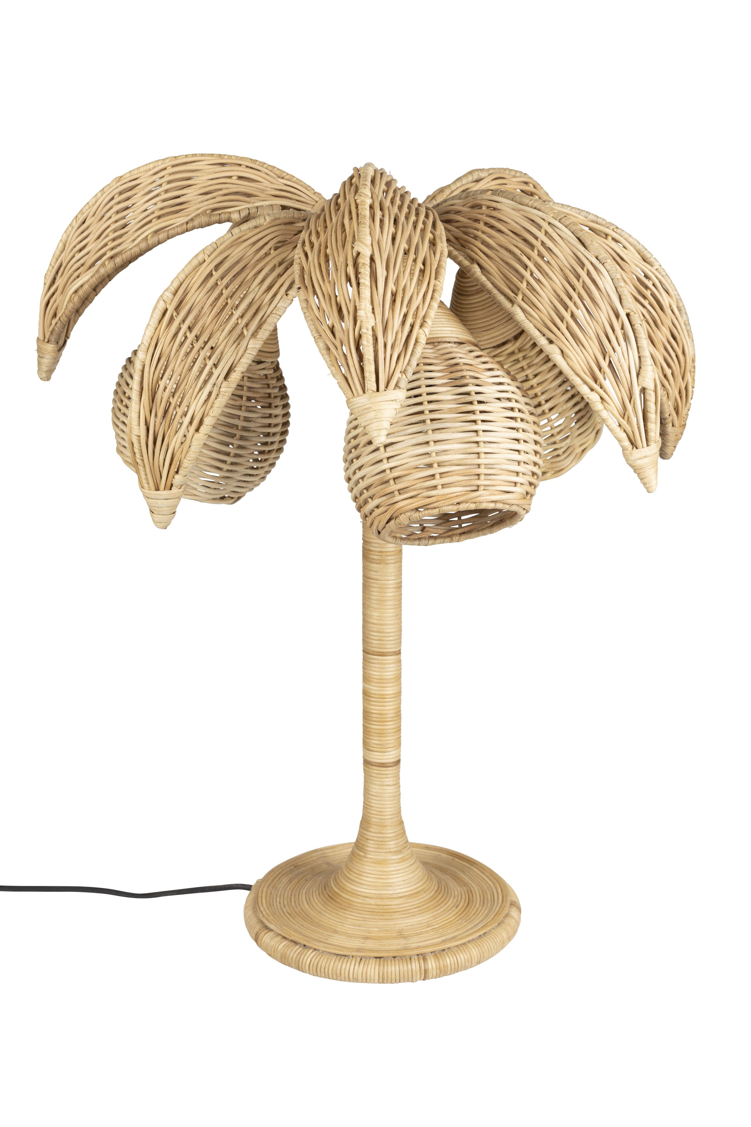 Retro Tischlampe 70's Palmtree Weidengeflecht 65 cm