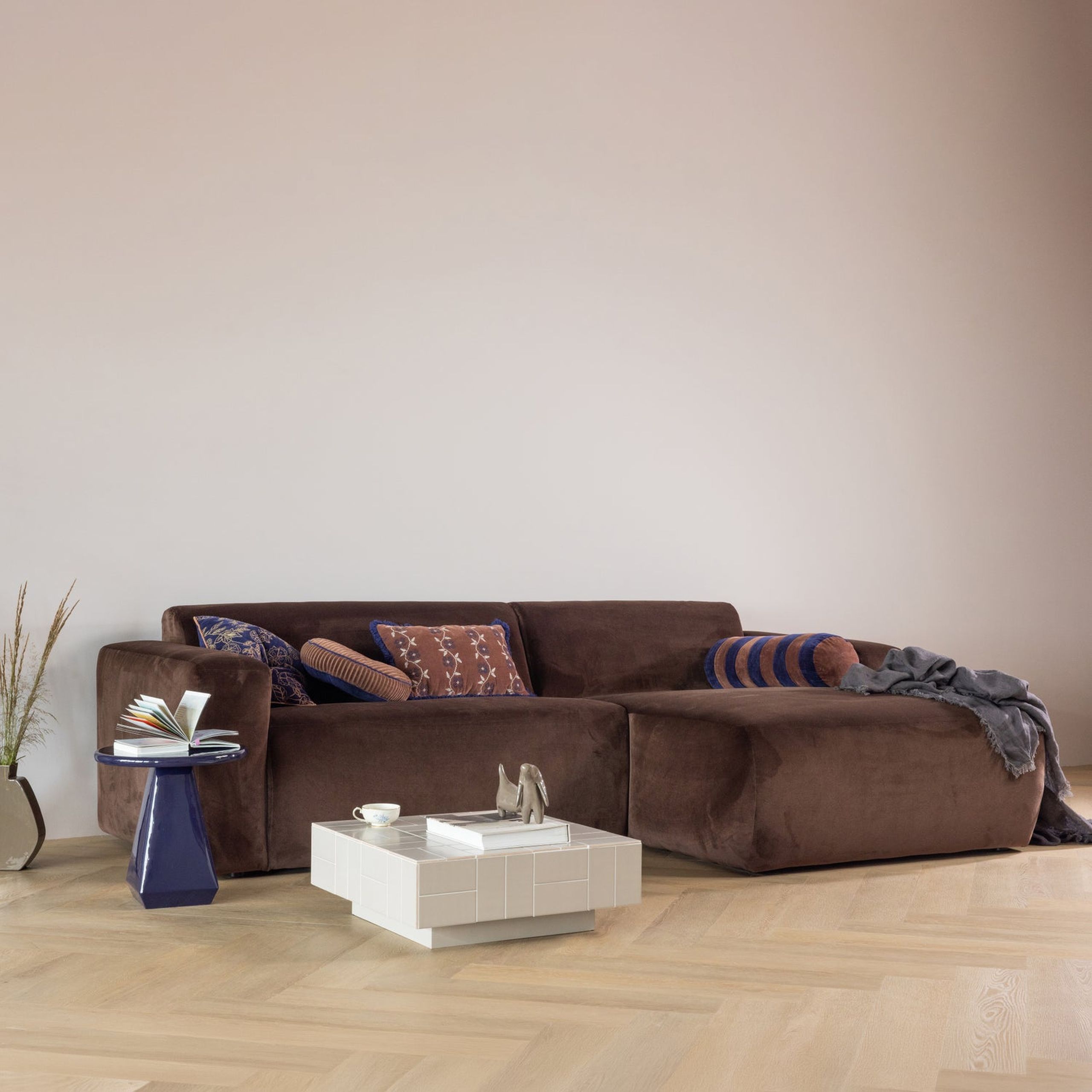Retro Couchtisch Odina Fliesen Keramik grau