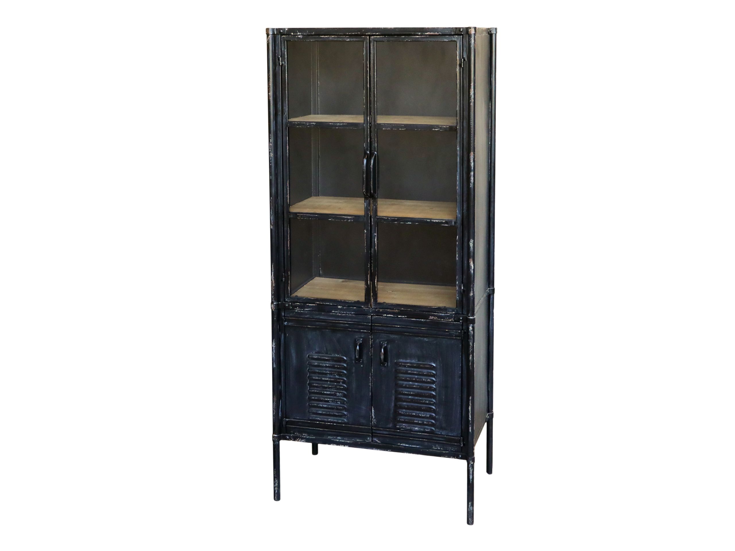 40039224_02 Vitrine Schrank Spind Alissa Vintage Metall Glas Holz