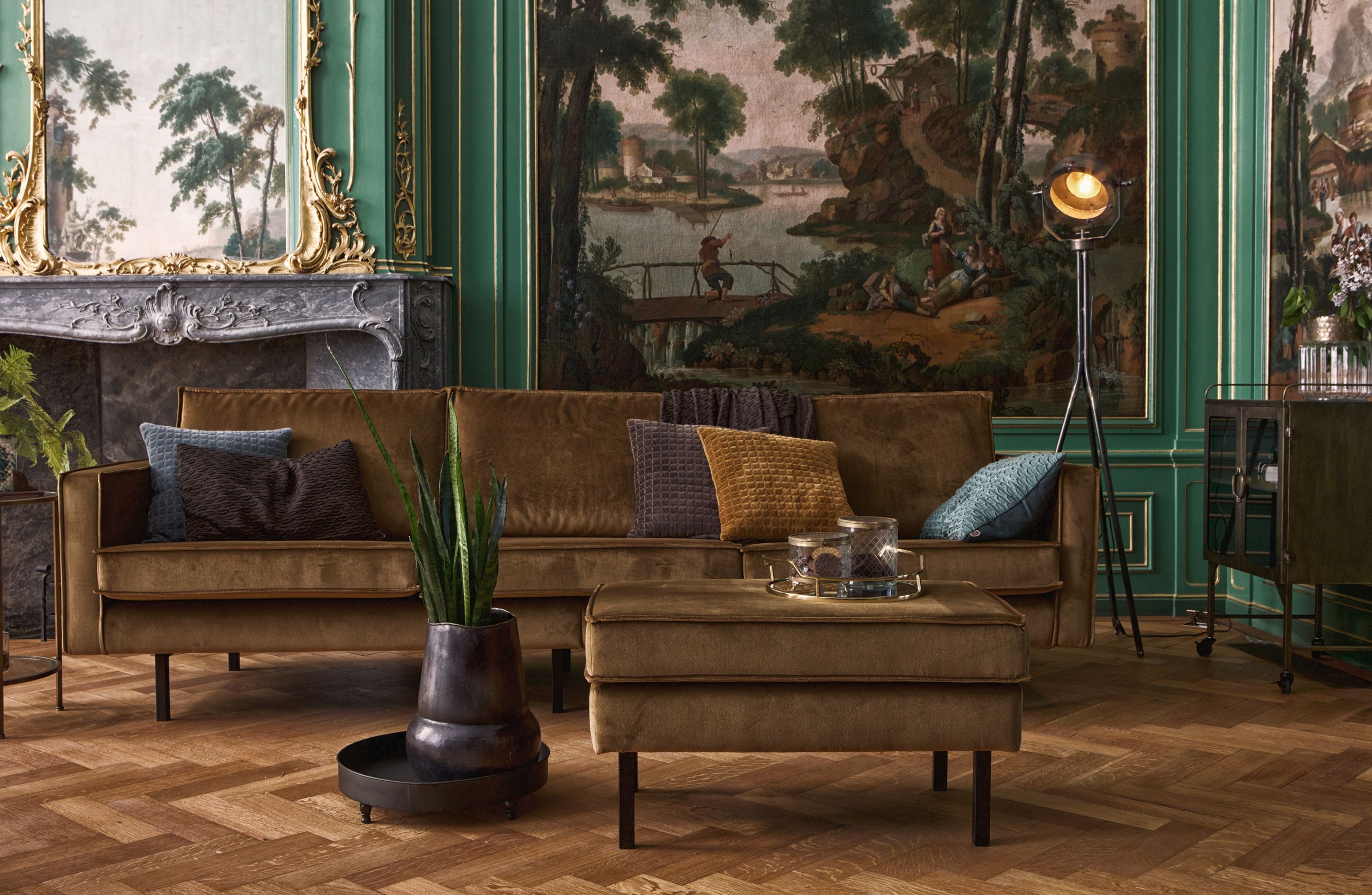 8714713081561_8 Retro Samtsofa Rodeo 3-Sitzer Honiggelb