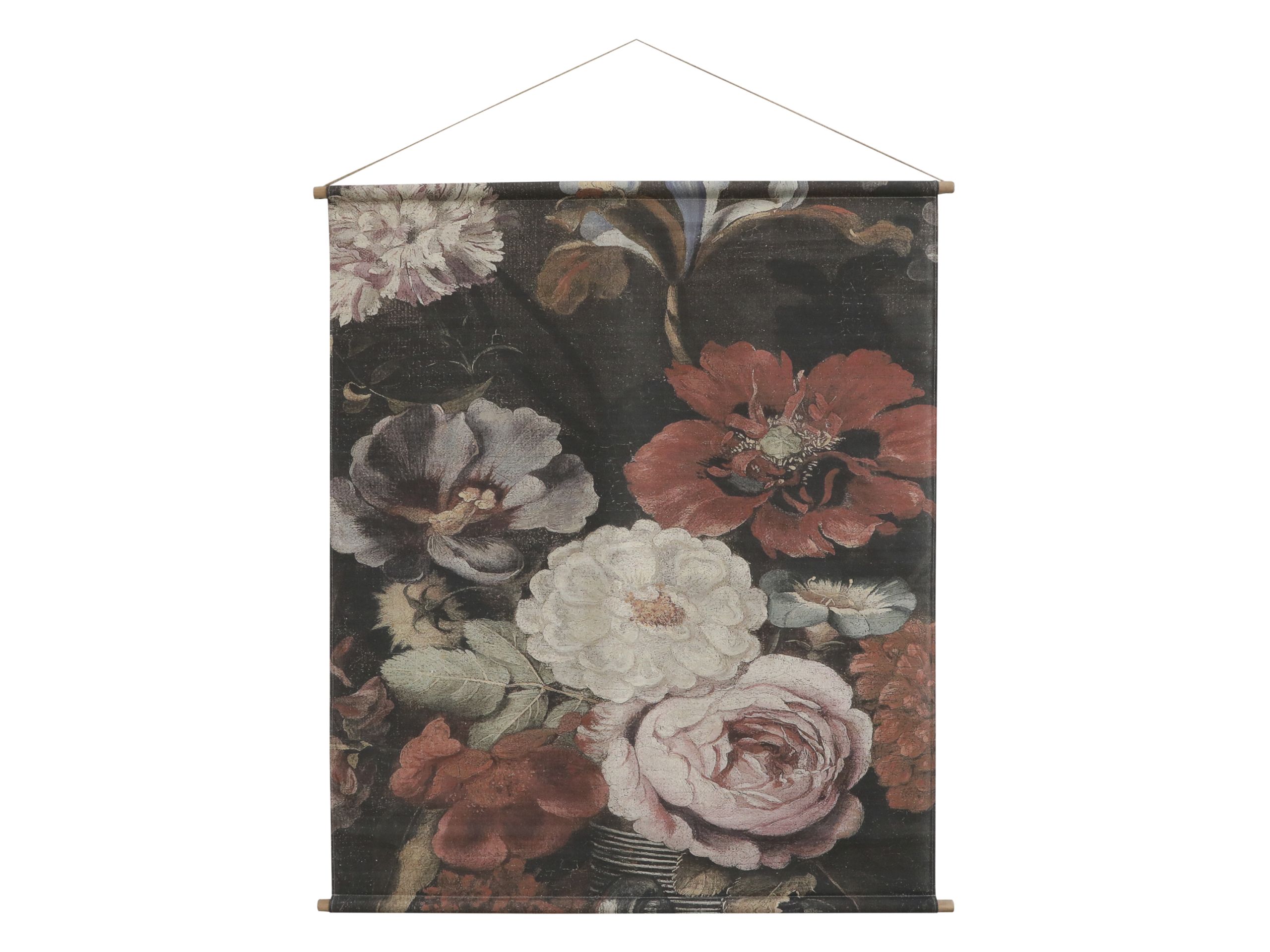 Vintage Leinwandbild Opulenter Blumenstrauß Französischer Blumendruck 145/124