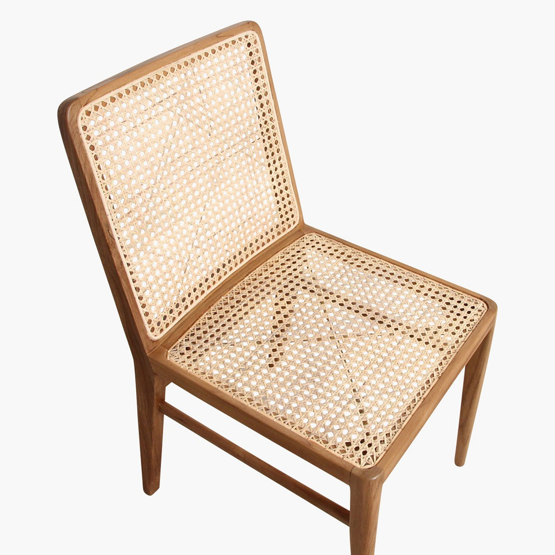 Esszimmerstuhl Novita Teak Rattan Wiener Geflecht Braun