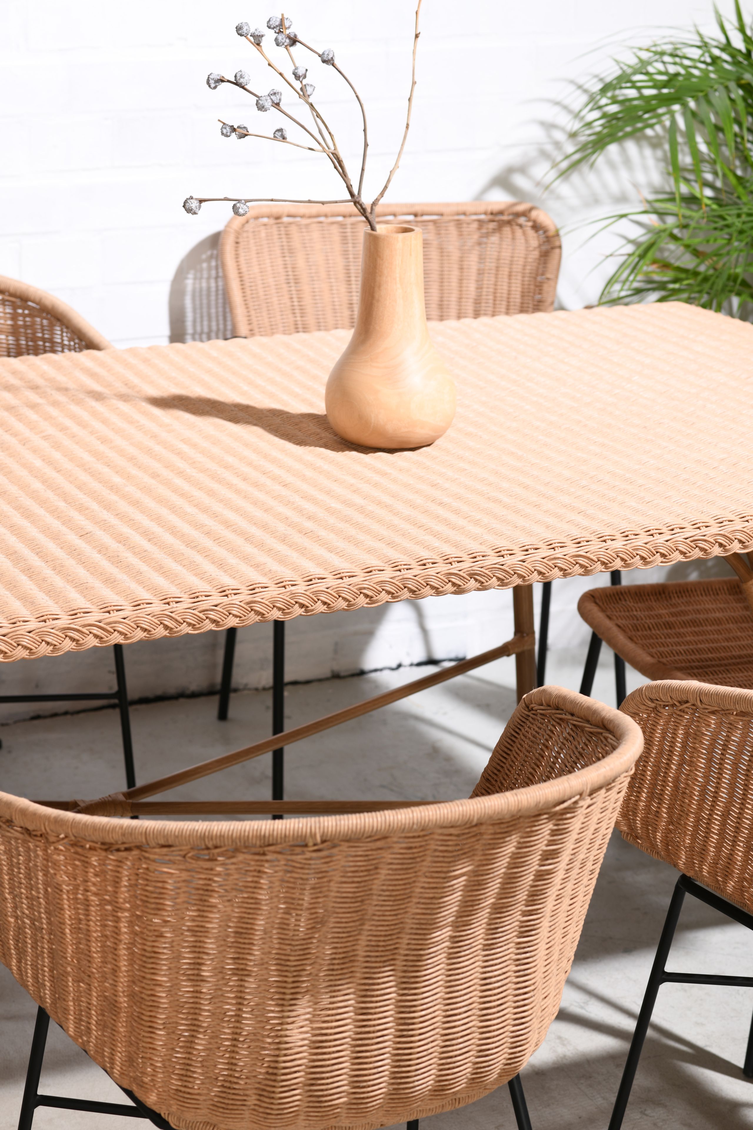 Rattan Esstisch 210/100 Cabana Bilbao Natur In/Outdoor Scandinavian Design