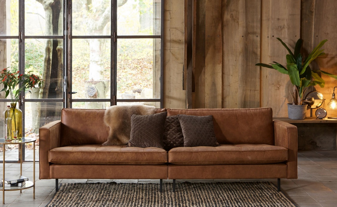 Ledersofa Rodeo Classic Chesterfield 2,5- oder 3-Sitzer Cognac 230/275