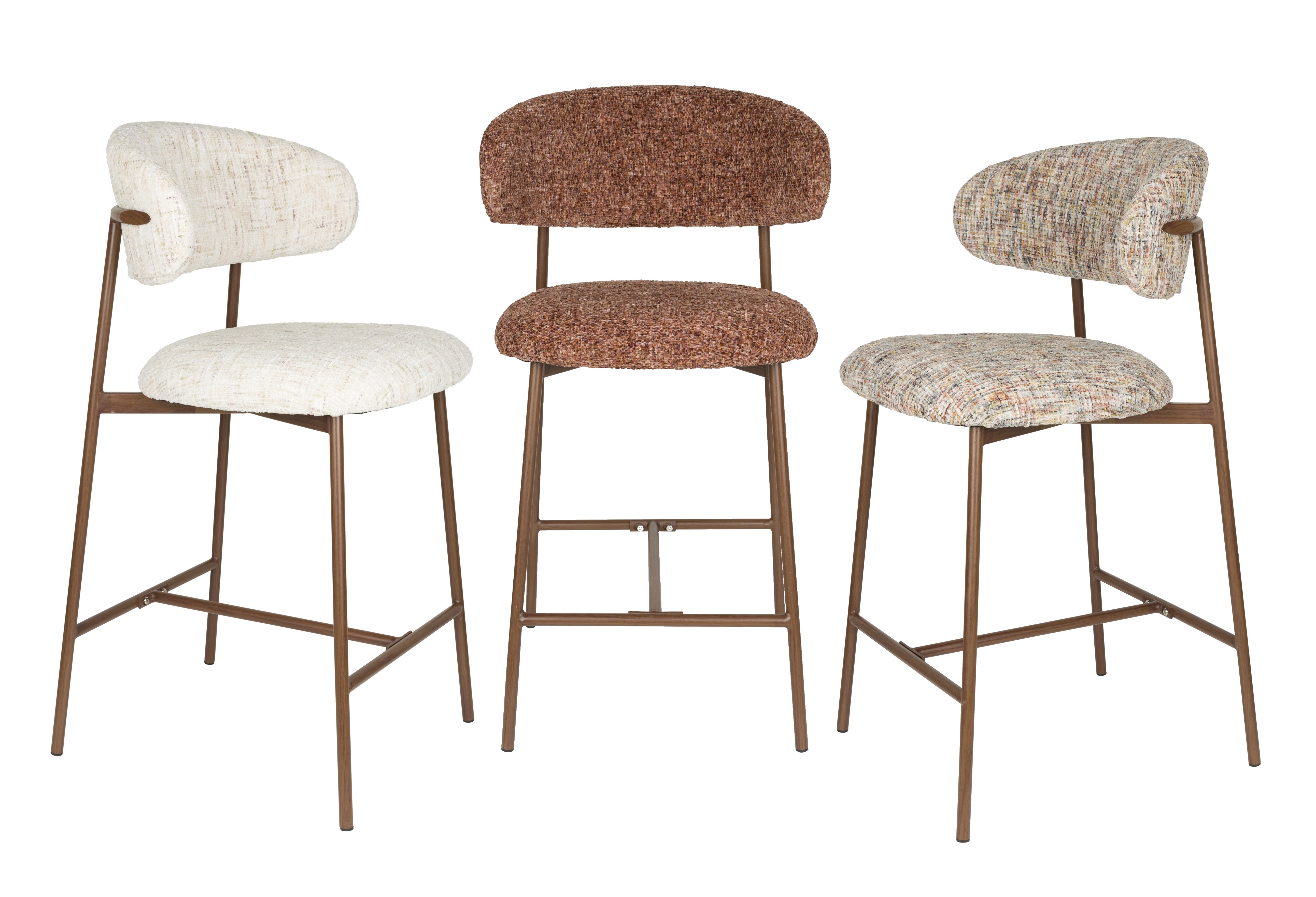 2er Set Retro Barhocker Claes Walnussholzoptik Terra