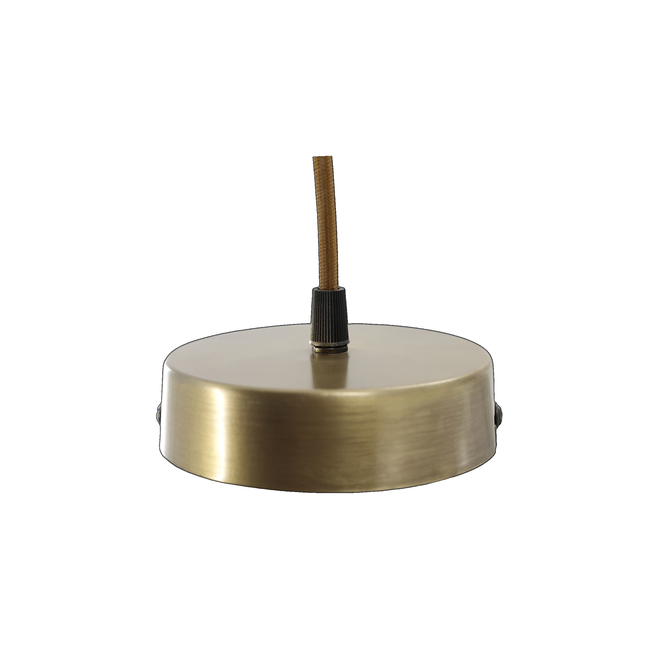 Vintage Hängelampe Lunel Emaille Creme Messingfassung Modell 2