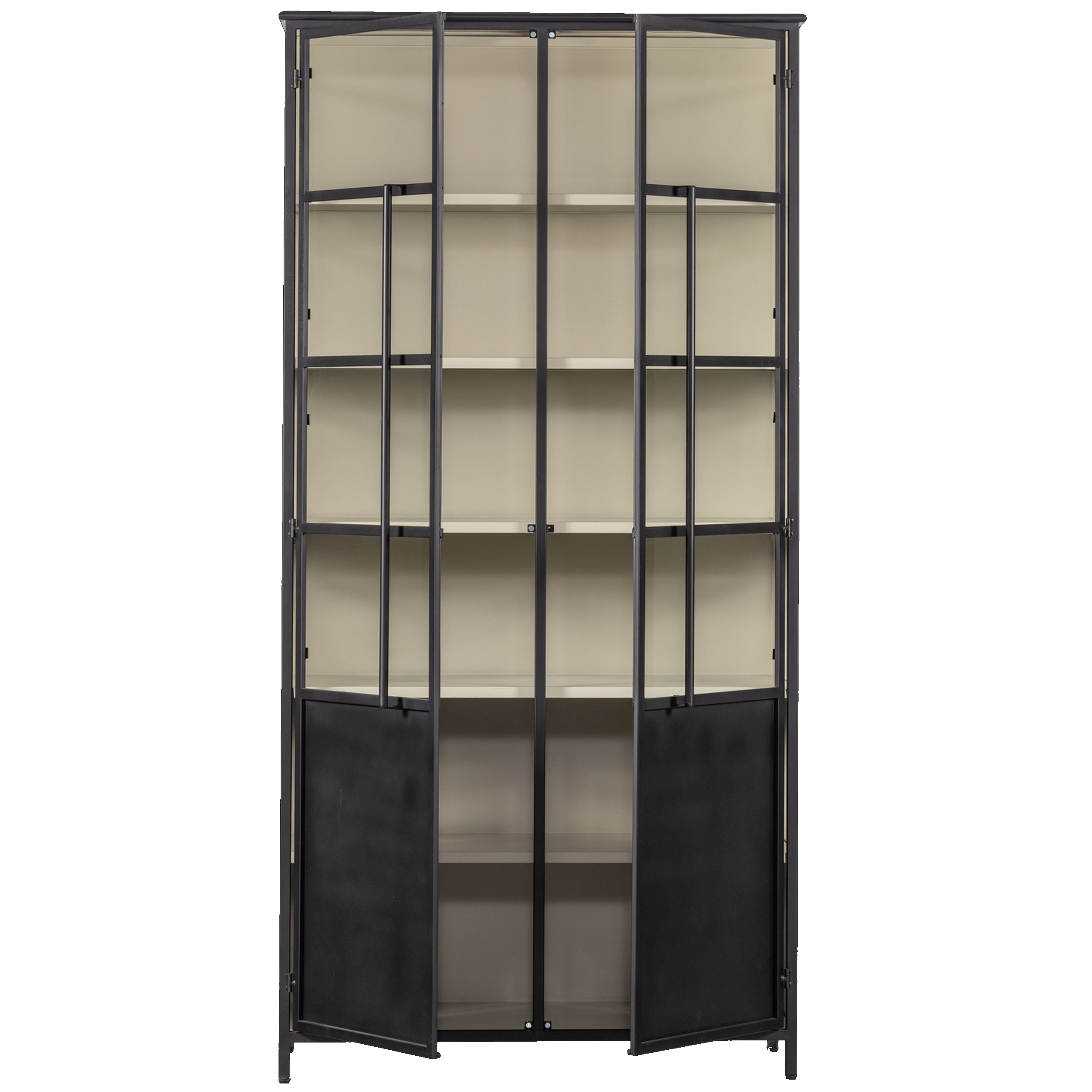 Vitrine Metallschrank Exhibit XL 2-türig Industrial Metall Glas Schwarz