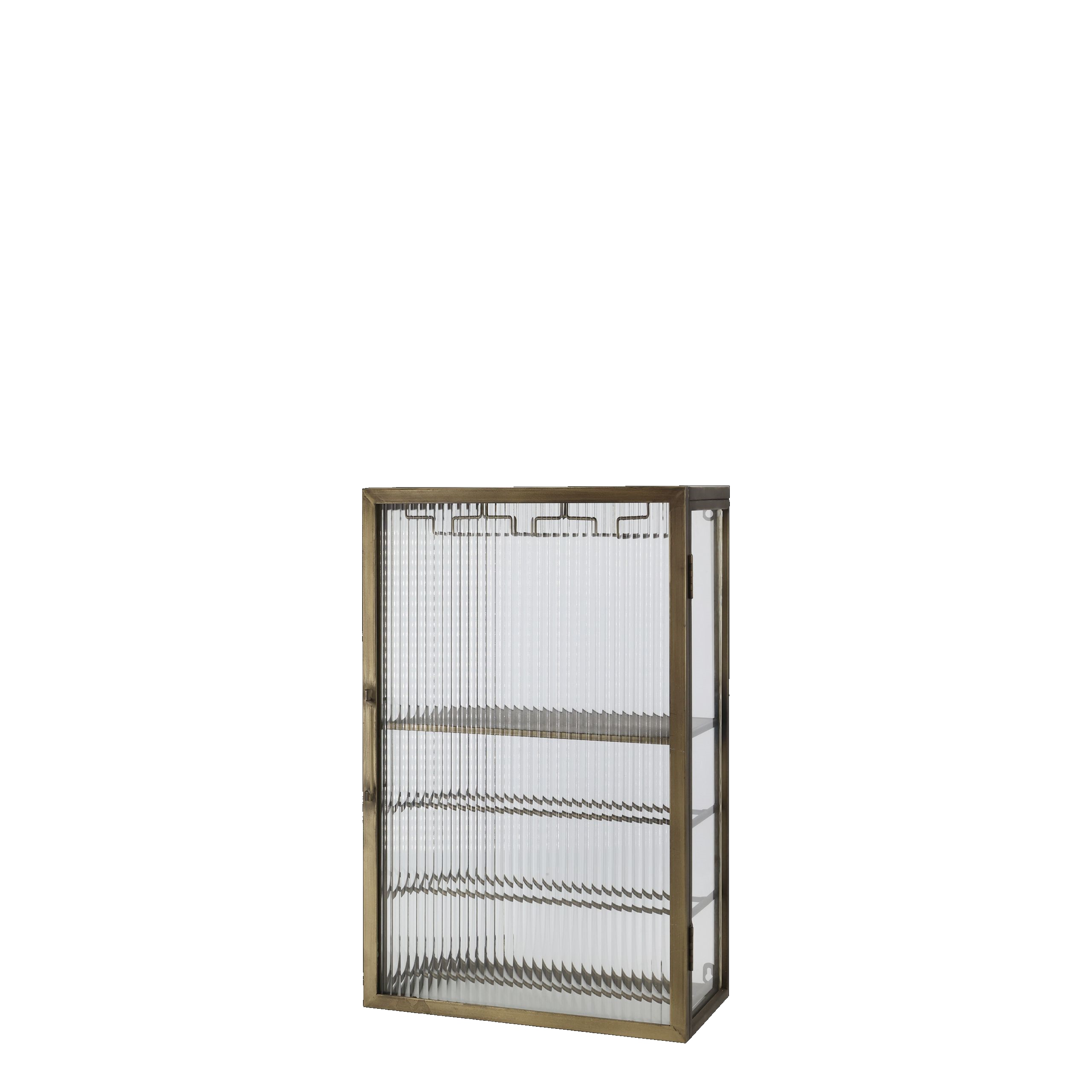 Vintage Barschrank Jules für die Wand Metall geriffeltes Glas