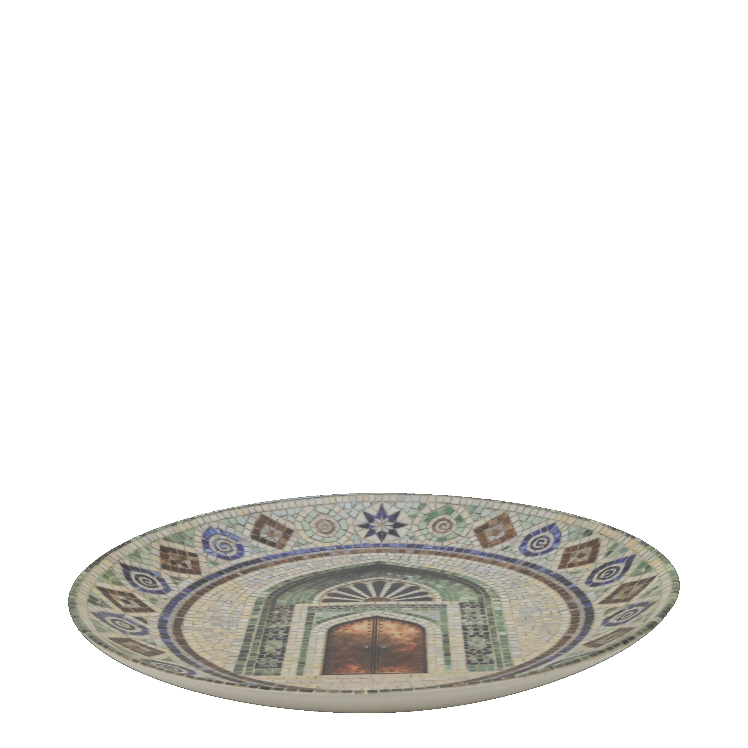 Mediterranes Mosaik Tablett Teller Steingut Chartres Marokkanisches Tor