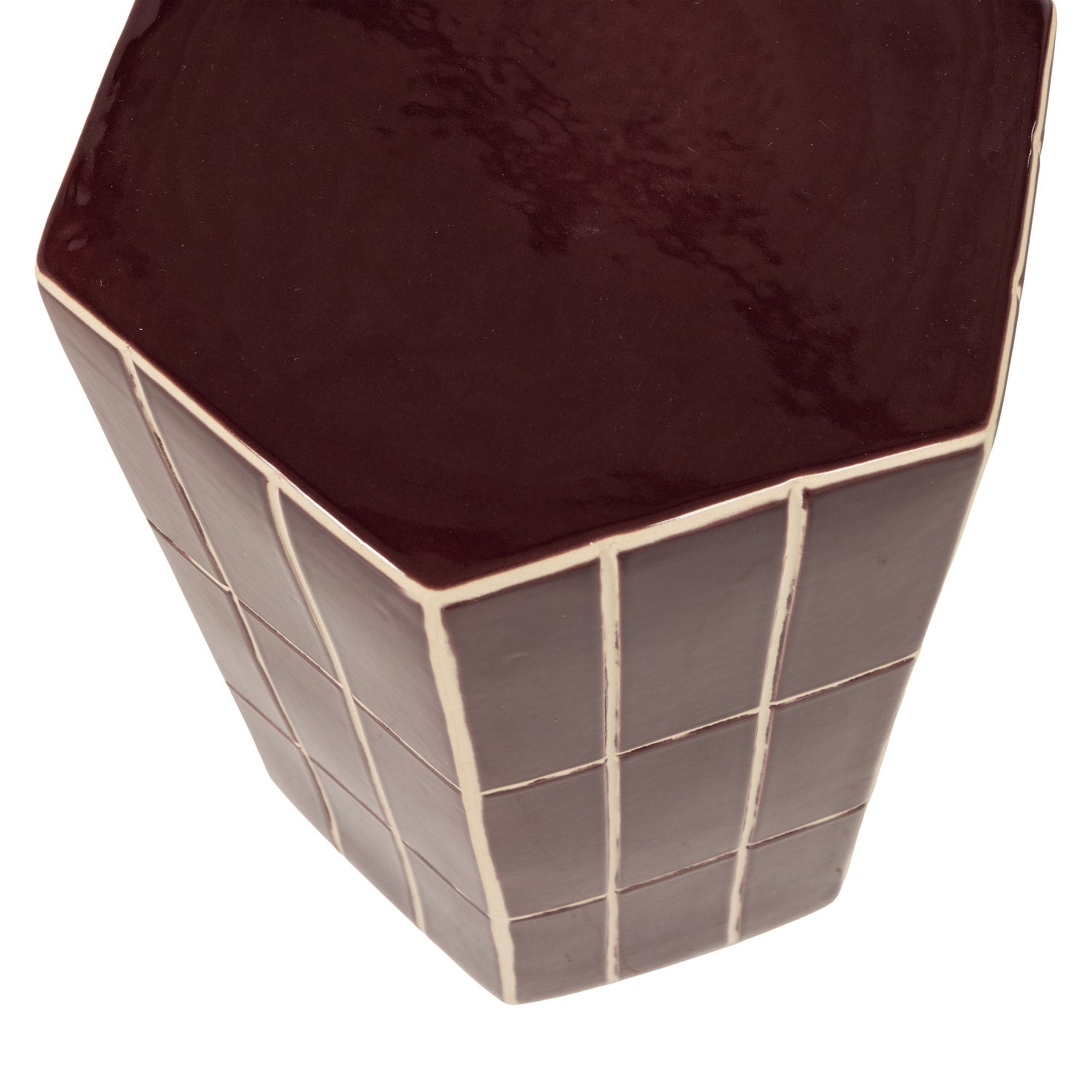 Retro Beistelltisch Plu Keramik Geometrisch Lila