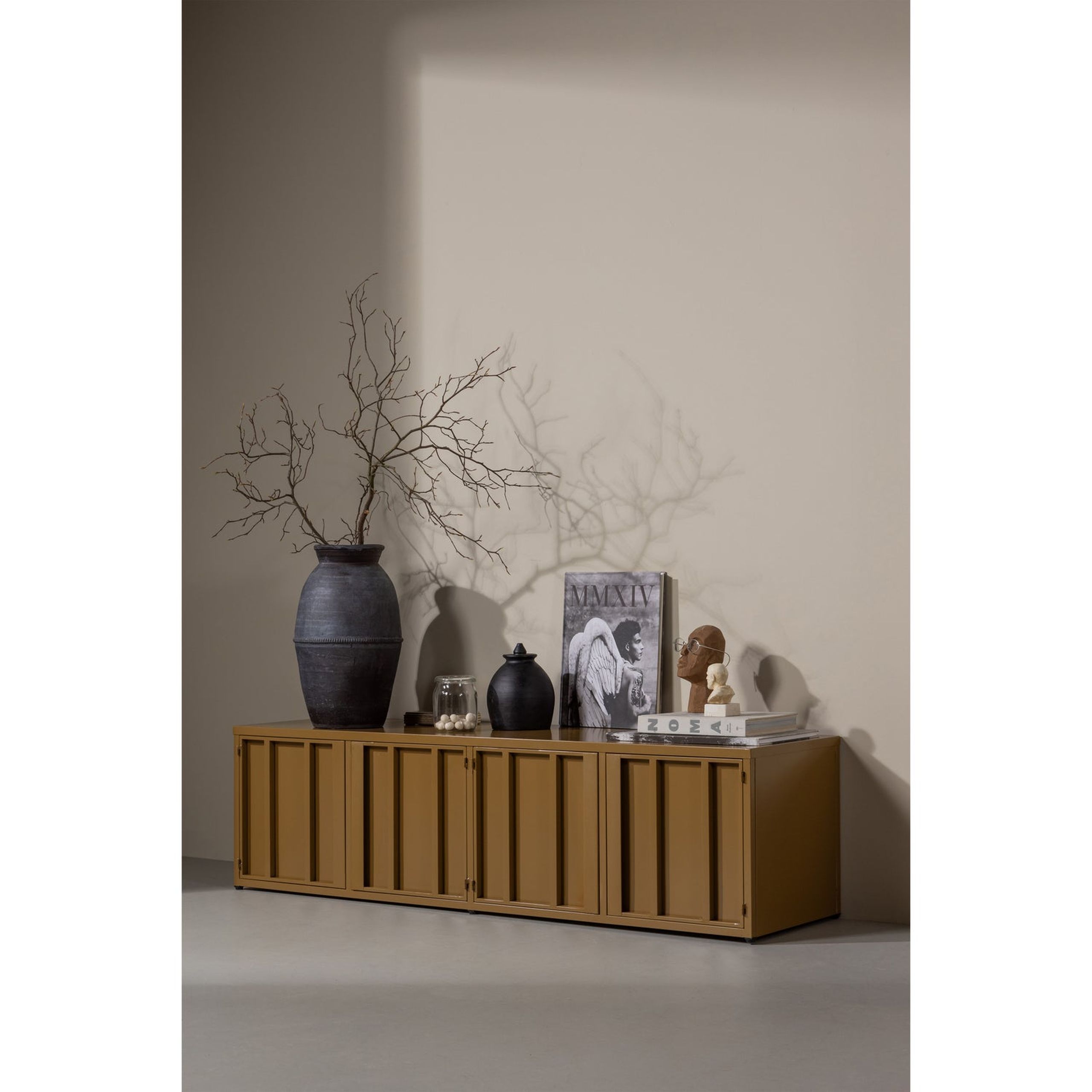 Industrial TV-Board Lowboard Level Metall Honiggelb