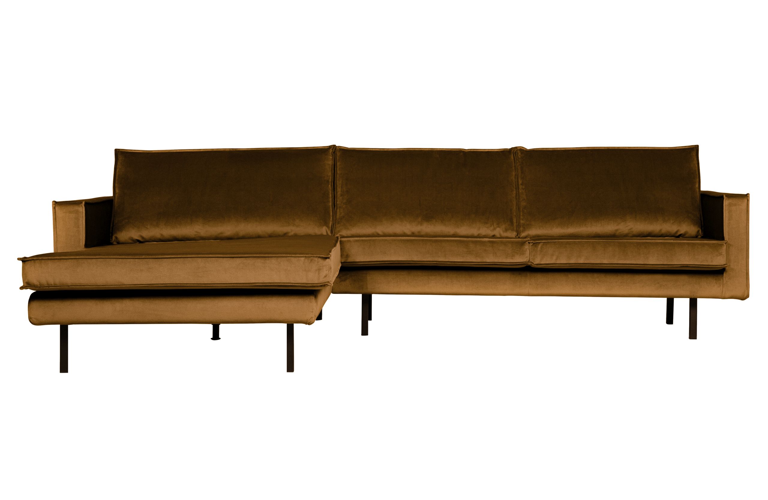 8714713104925 Retro Ecksofa Samt Rodeo 3-Sitzer Rechts oder Links 300/160 Honiggelb Links