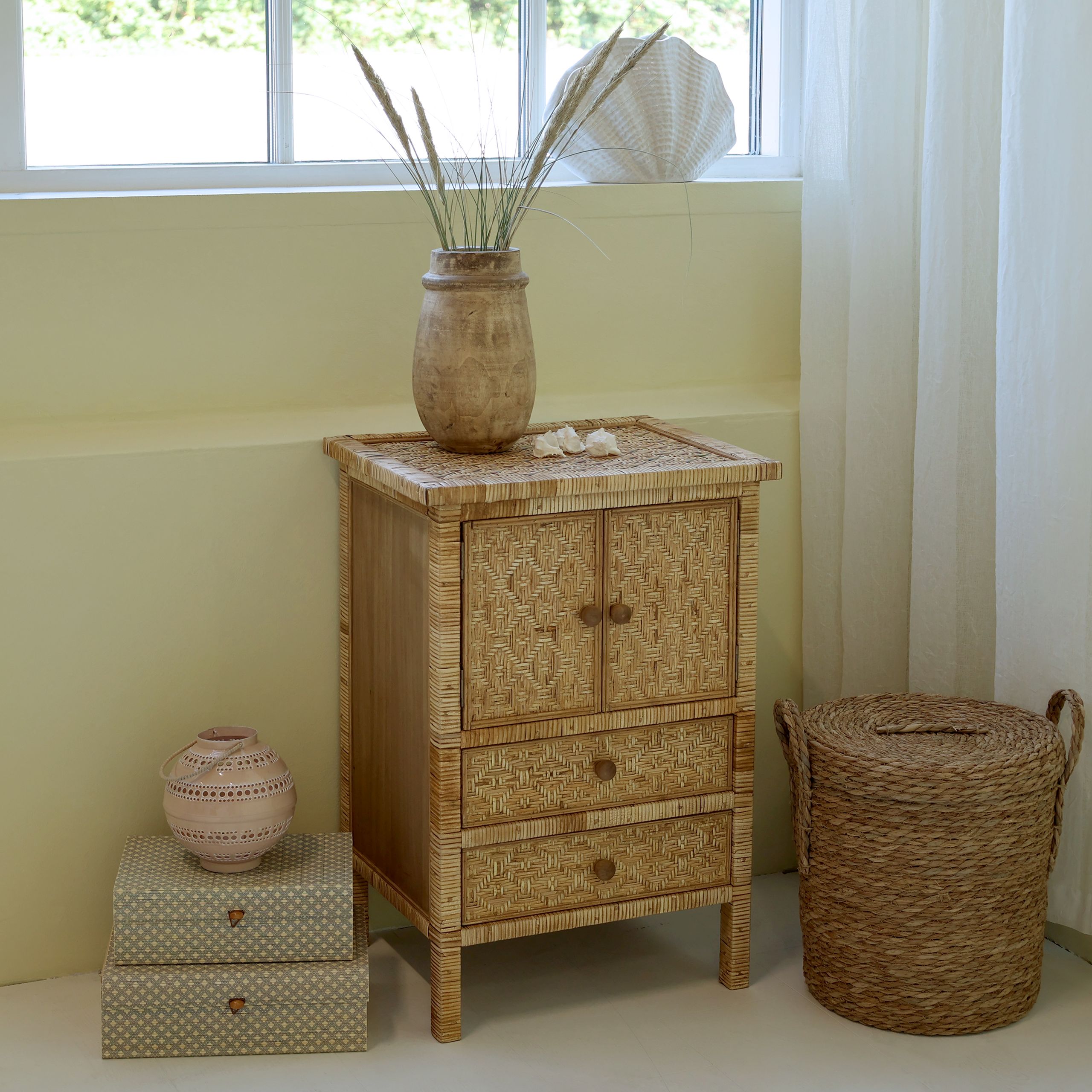 Kommode Nachttisch Marbella Rattan Bambus