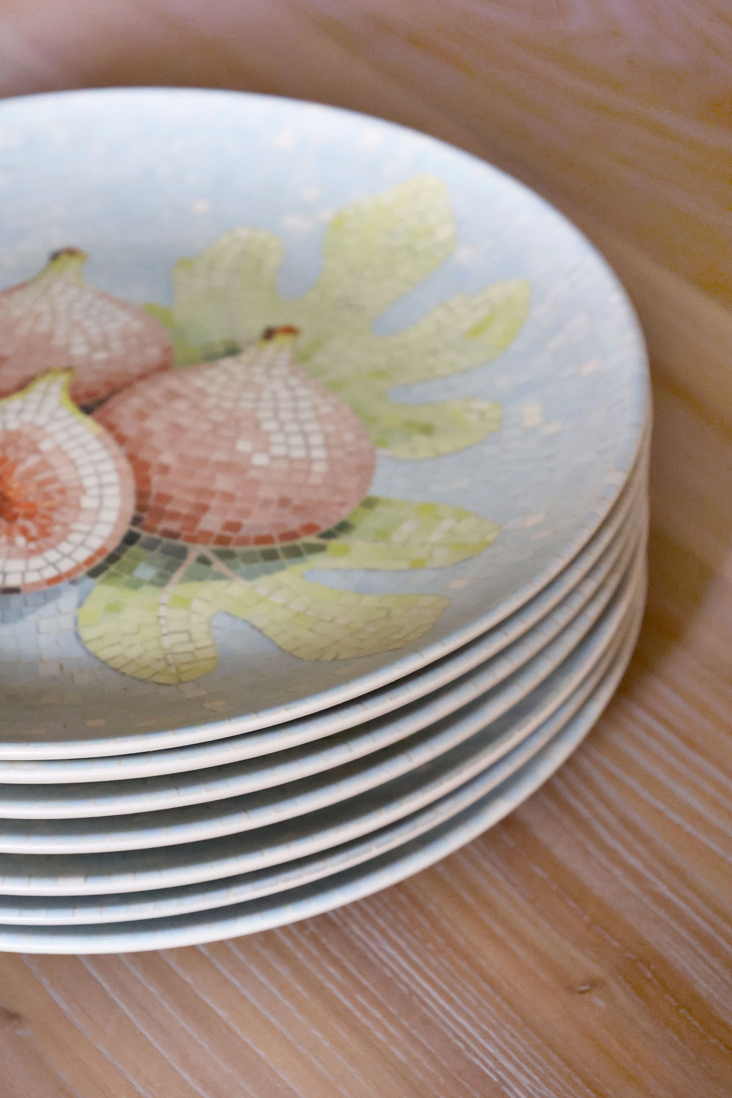 Mediterranes Mosaik Tablett Teller Steingut Chartres Feigen 2