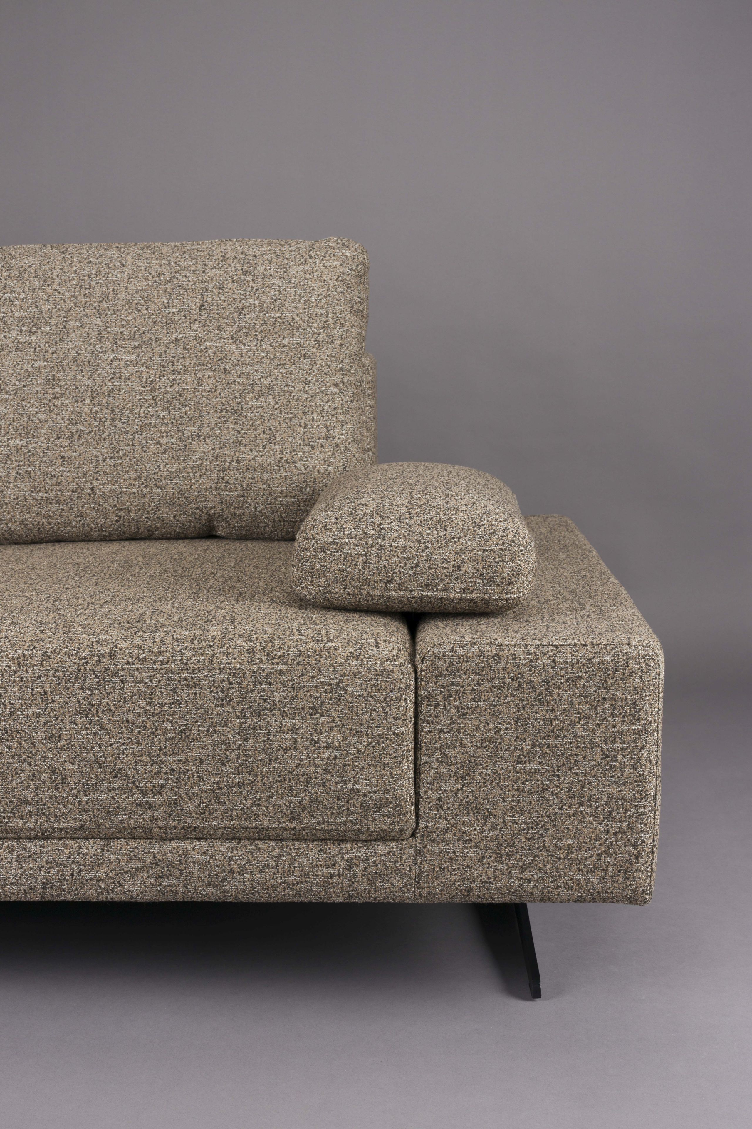 Retro Sofa Ecksofa Shelly Mélange Zimtbraun Stoff Metallbeine Links Retro Sofa Ecksofa Shelly Mélange Zimtbraun Stoff Metallbeine Links