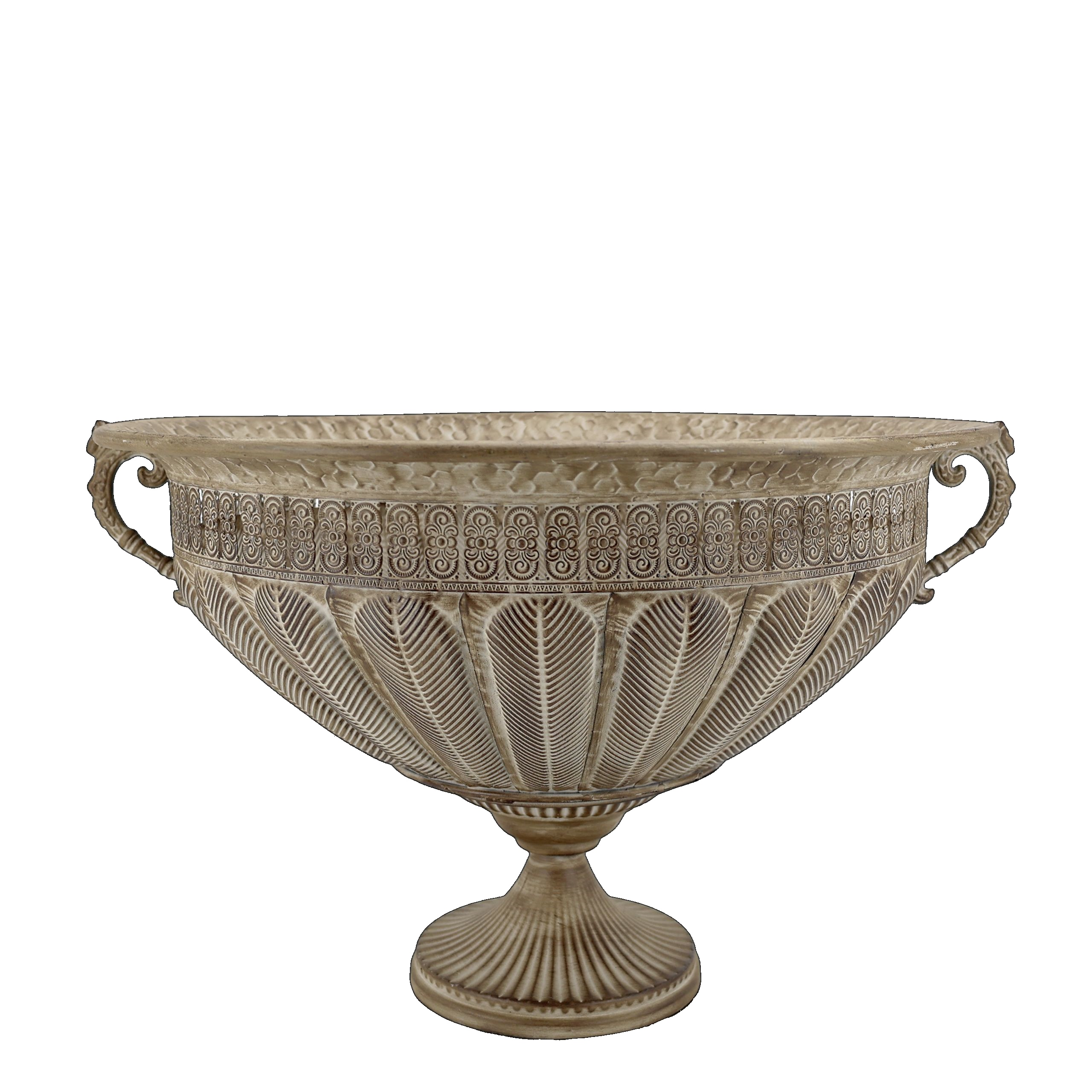 Vintage Übertopf Blumentopf Sophia XL Metall Antique Mokka