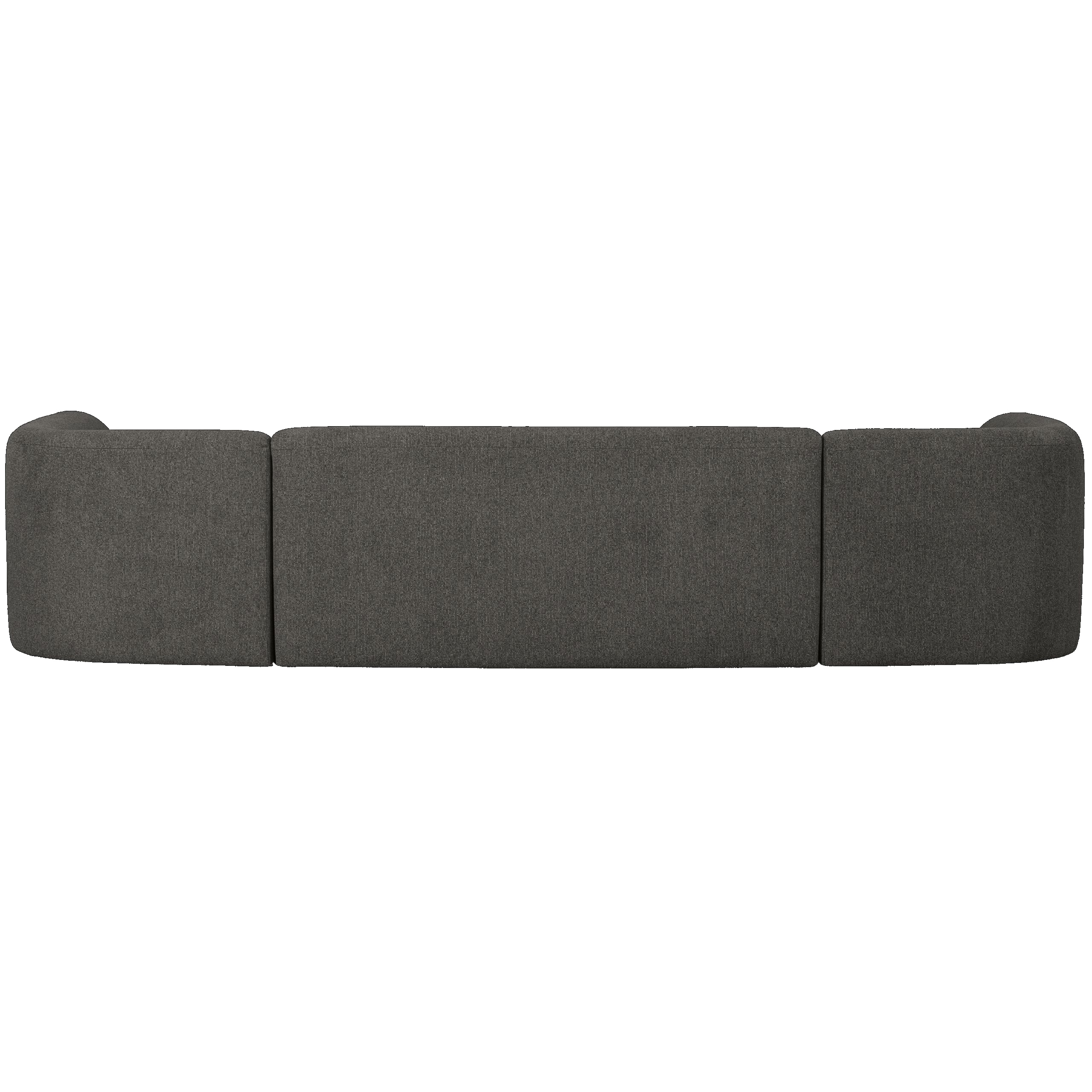 Retro Sofa Couch Sloping U-Form Organic Schwarz