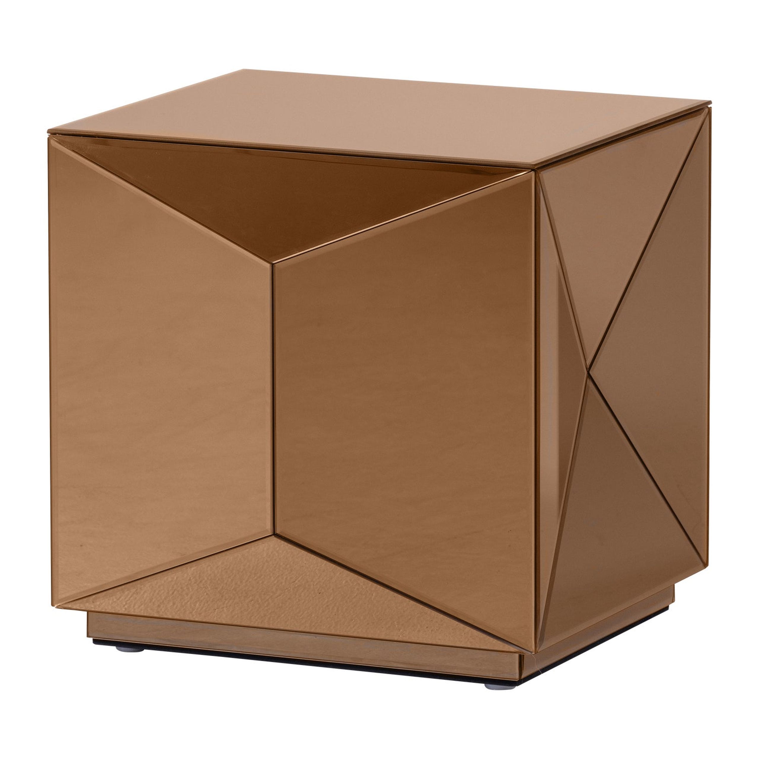 Retro Couchtisch Beistelltisch Glintz Spiegelglas Braun