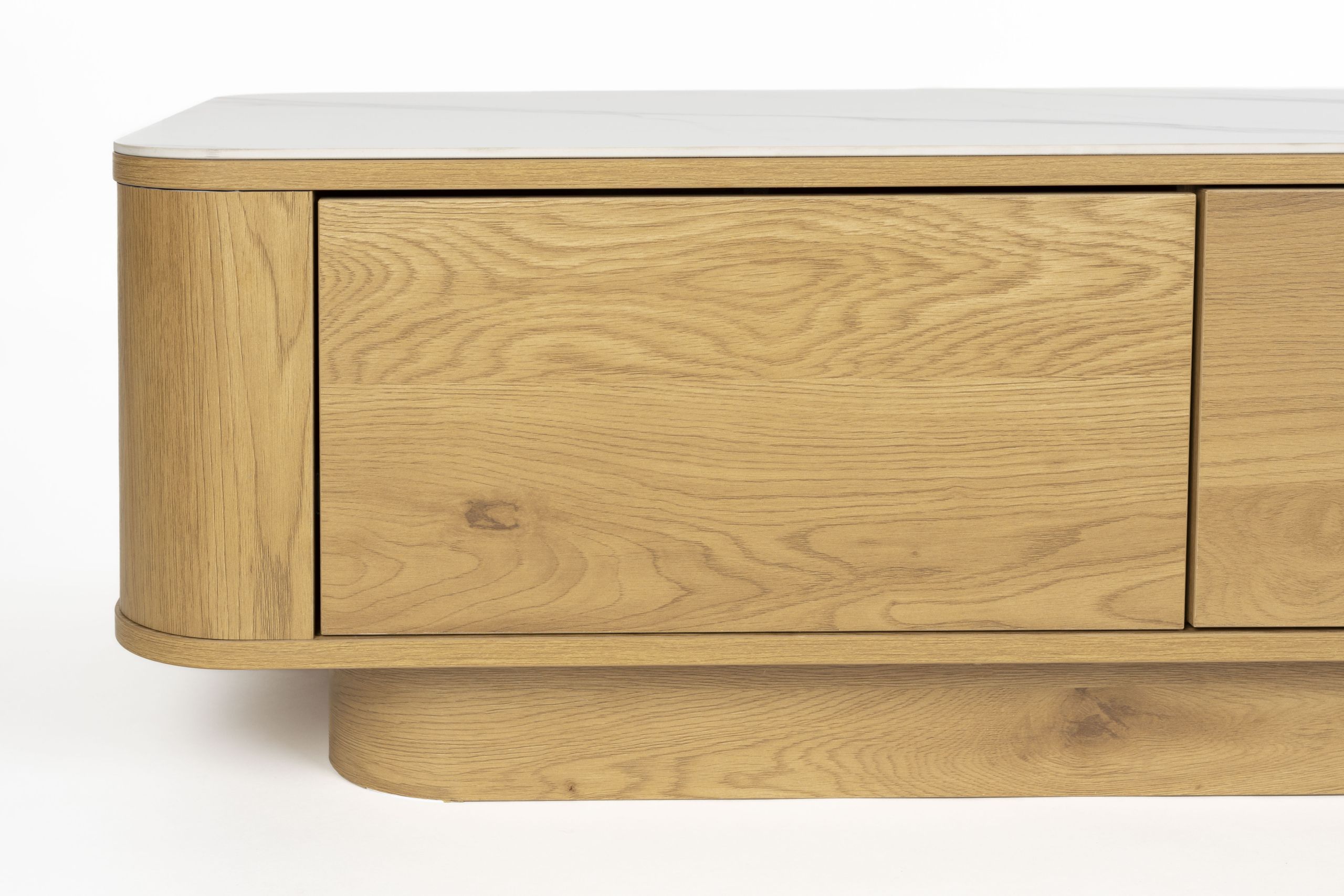 Couchtisch Almira Warm-Scandi 2-Schub Eiche Marmoroptik