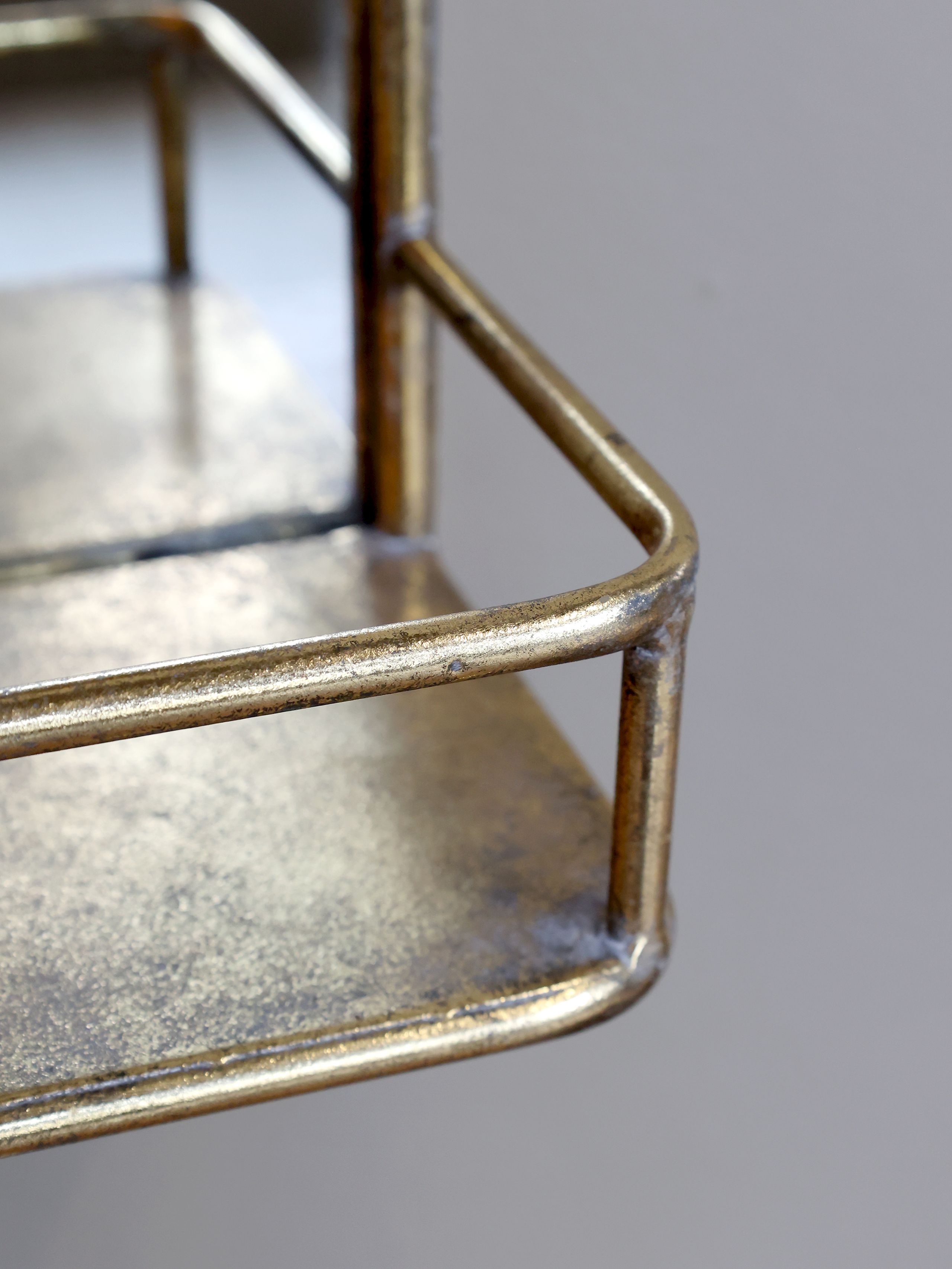 Vintage Wandspiegel mit Ablage in Antik-Gold