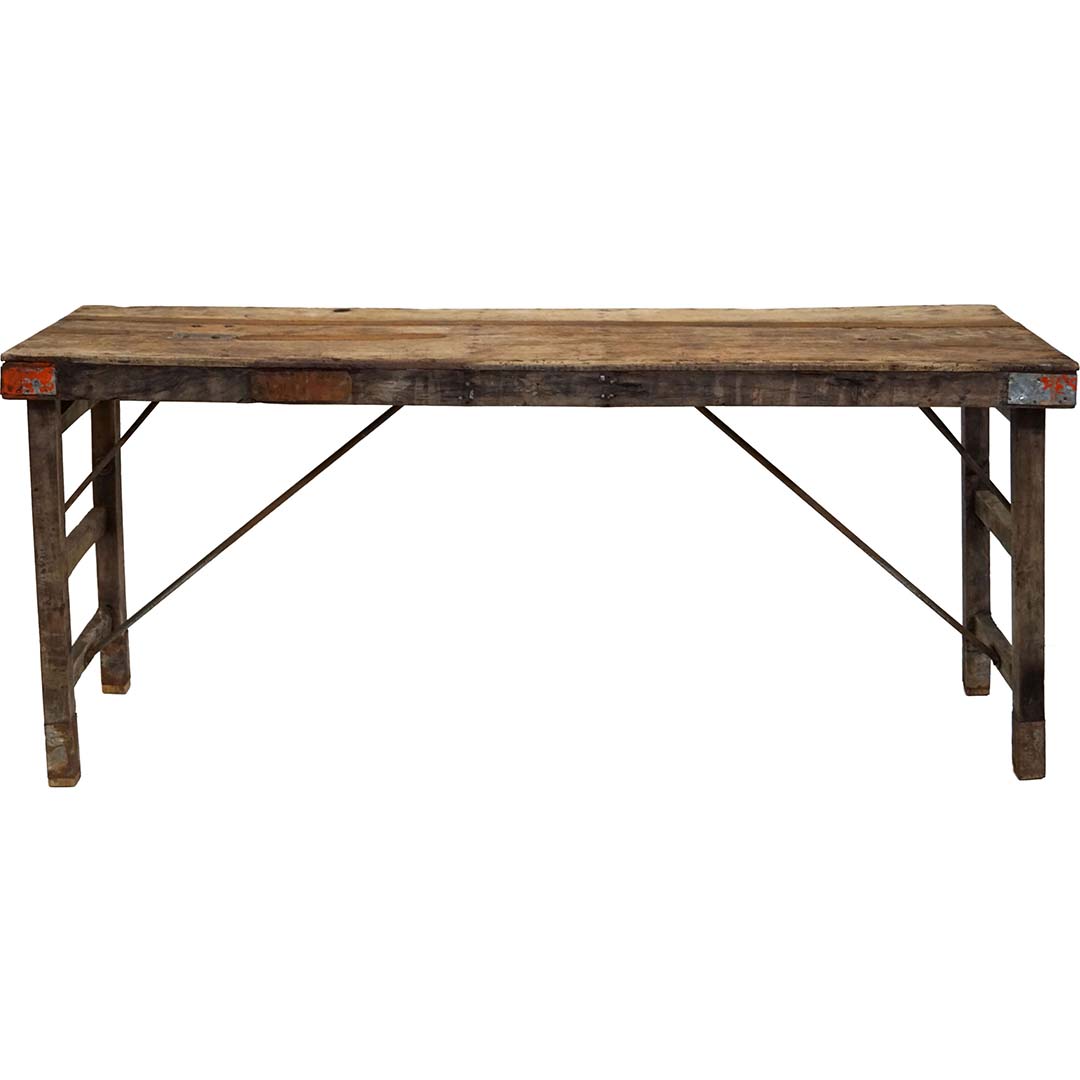 Esstisch Outdoortisch 175 cm Markttisch Vintage Klapptisch Braun