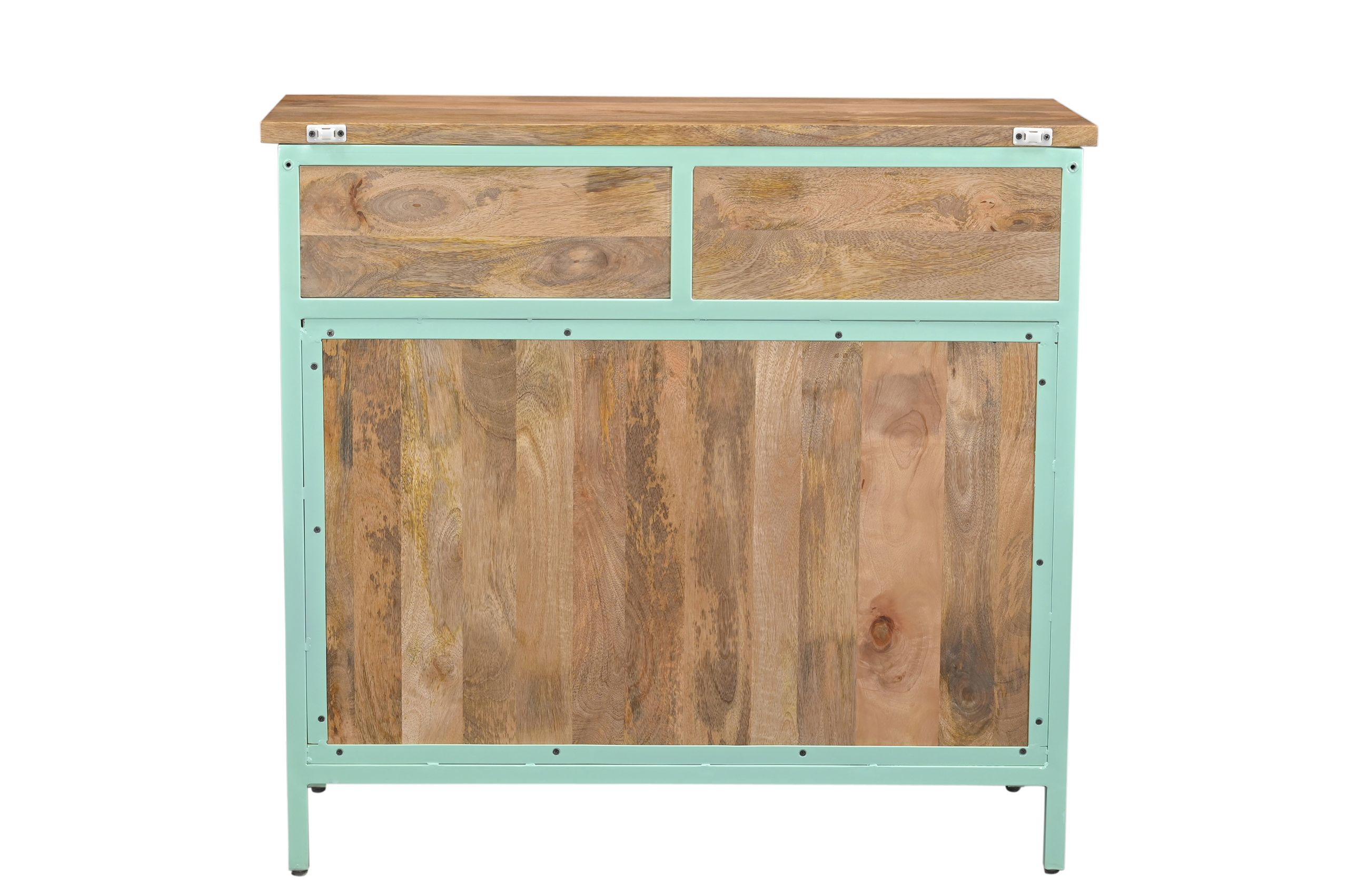 Küchenschrank Sideboard Vintage 2türig Provence Metallkorpus Holz Azure