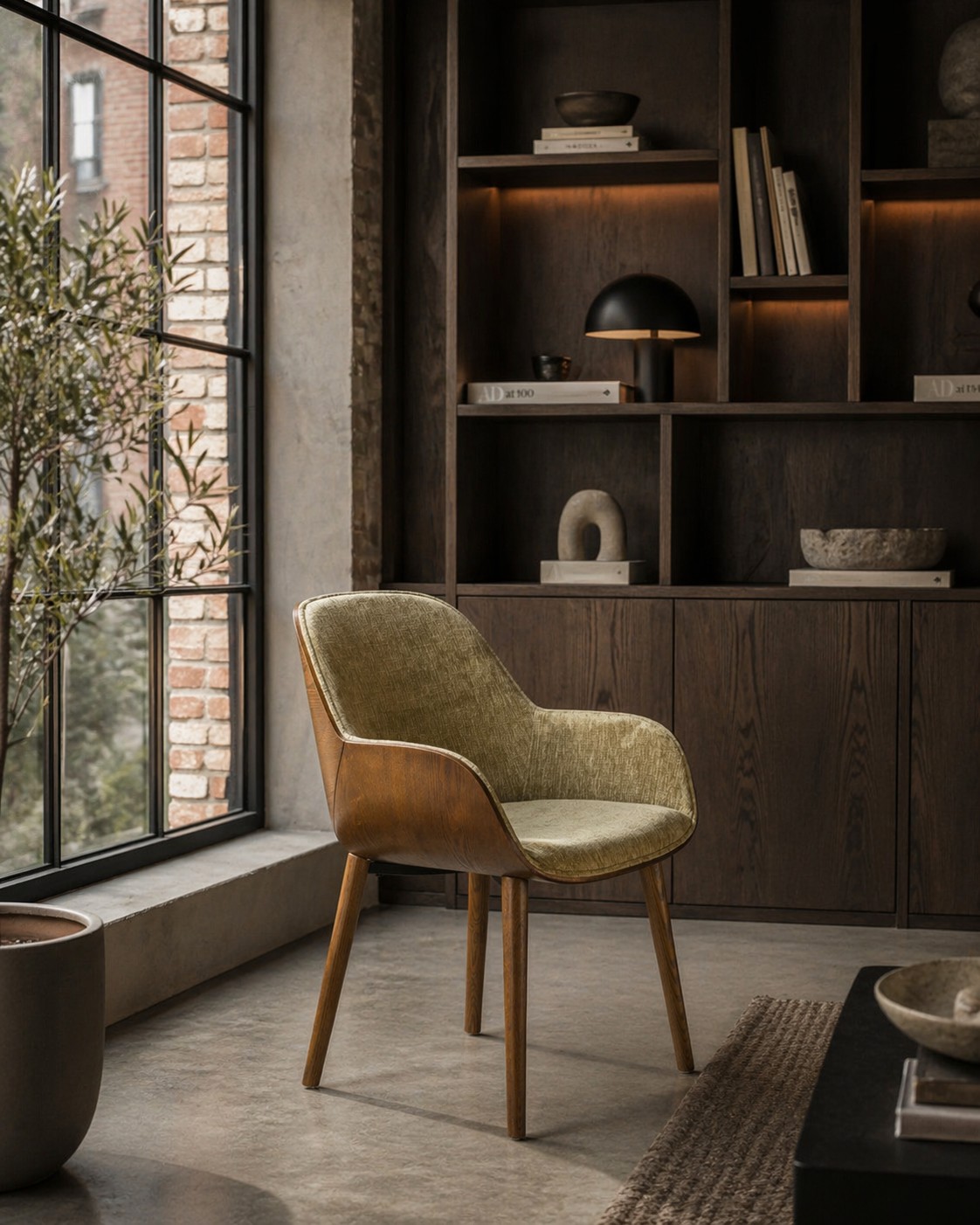 Retro Esszimmerstuhl Armlehnstuhl Taylor Holz Grün