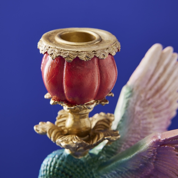 Vintage Kerzenständer Kolibri Asia Bunt 