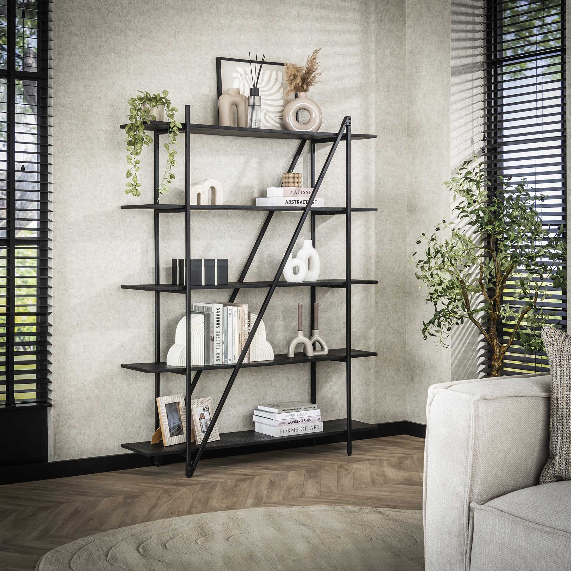 Industrial Regal Bücherregal Piega Metall Anthrazit 140 cm Industrial Regal Bücherregal Piega Metall Anthrazit 140 cm