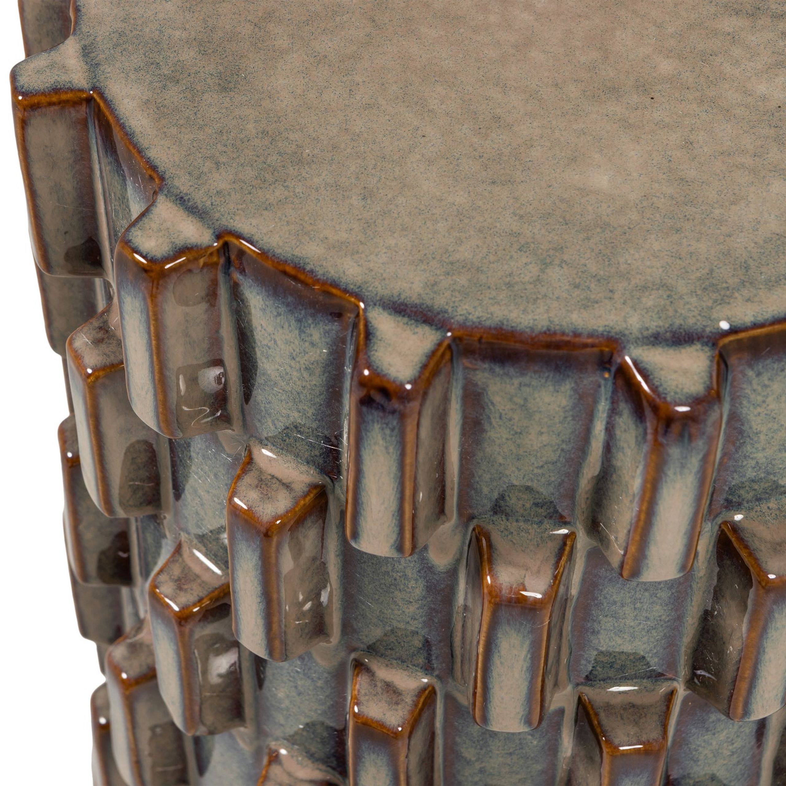 Retro Couchtisch Beistelltisch Axu Keramik Graublau