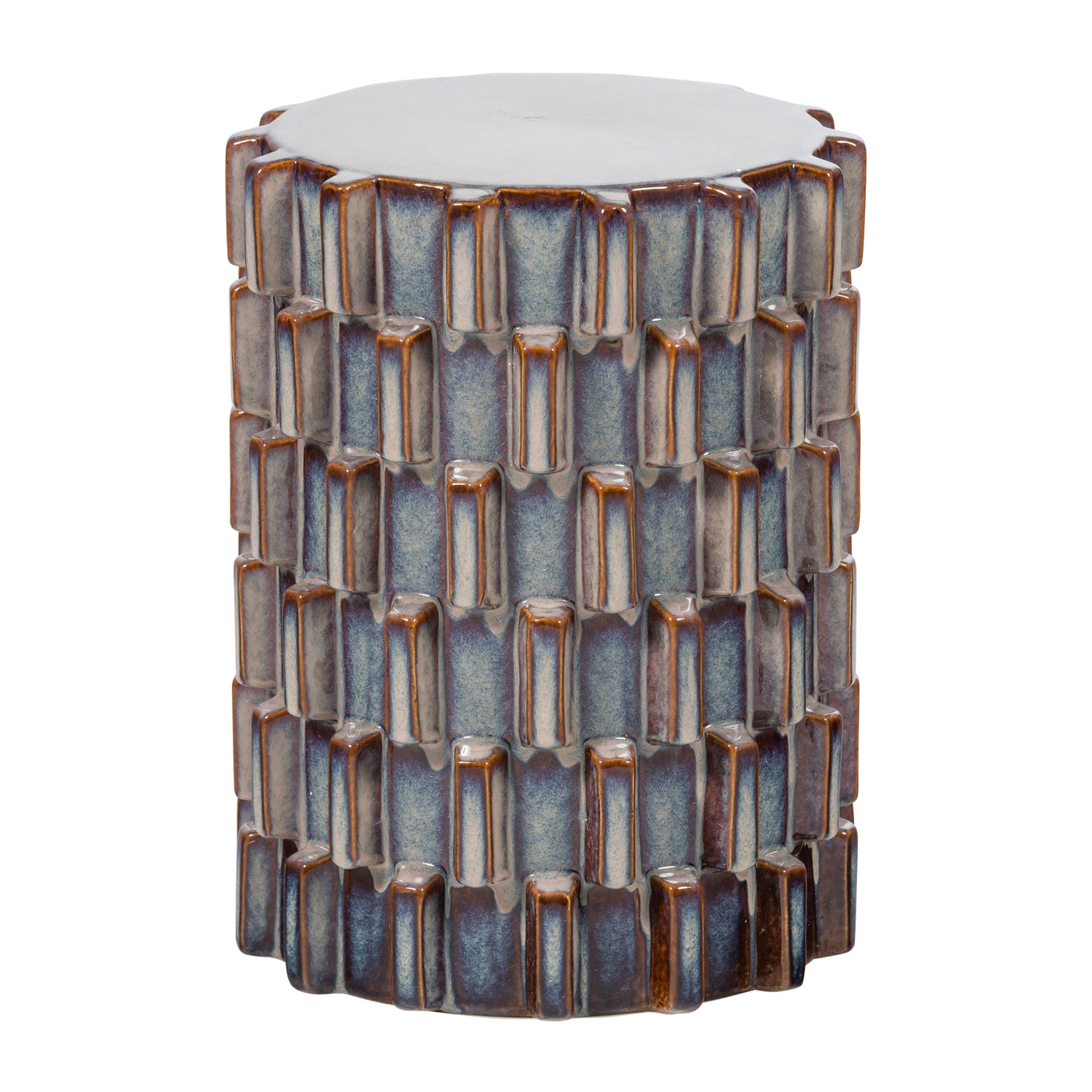 Retro Couchtisch Beistelltisch Axu Keramik Graublau