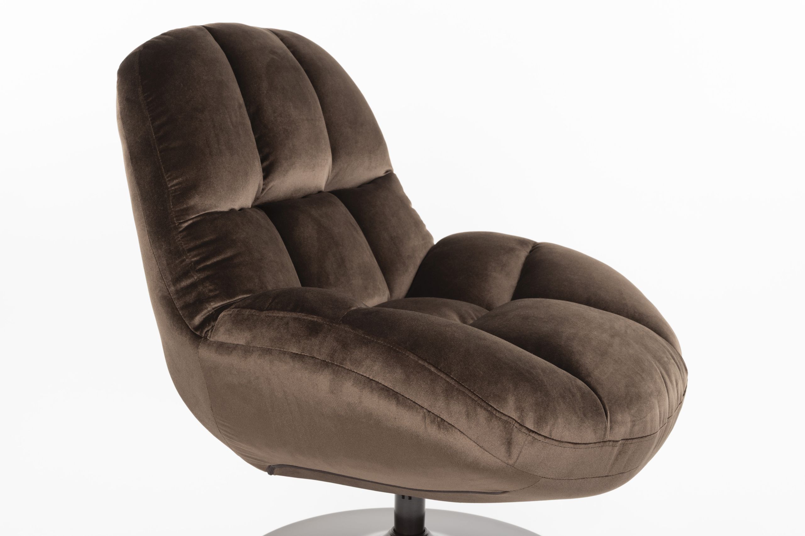 Retro Drehsessel Loungesessel Beefy Braun