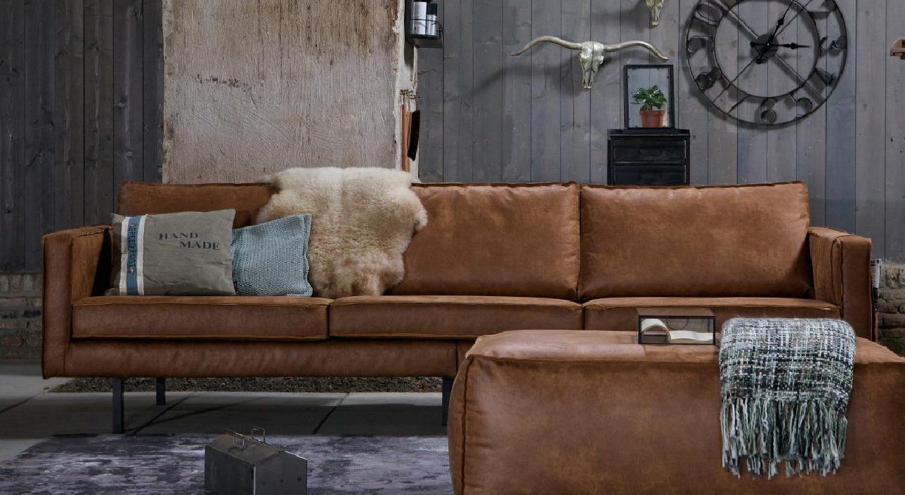 Ledersofa Rodeo 3-Sitzer Cognac 280