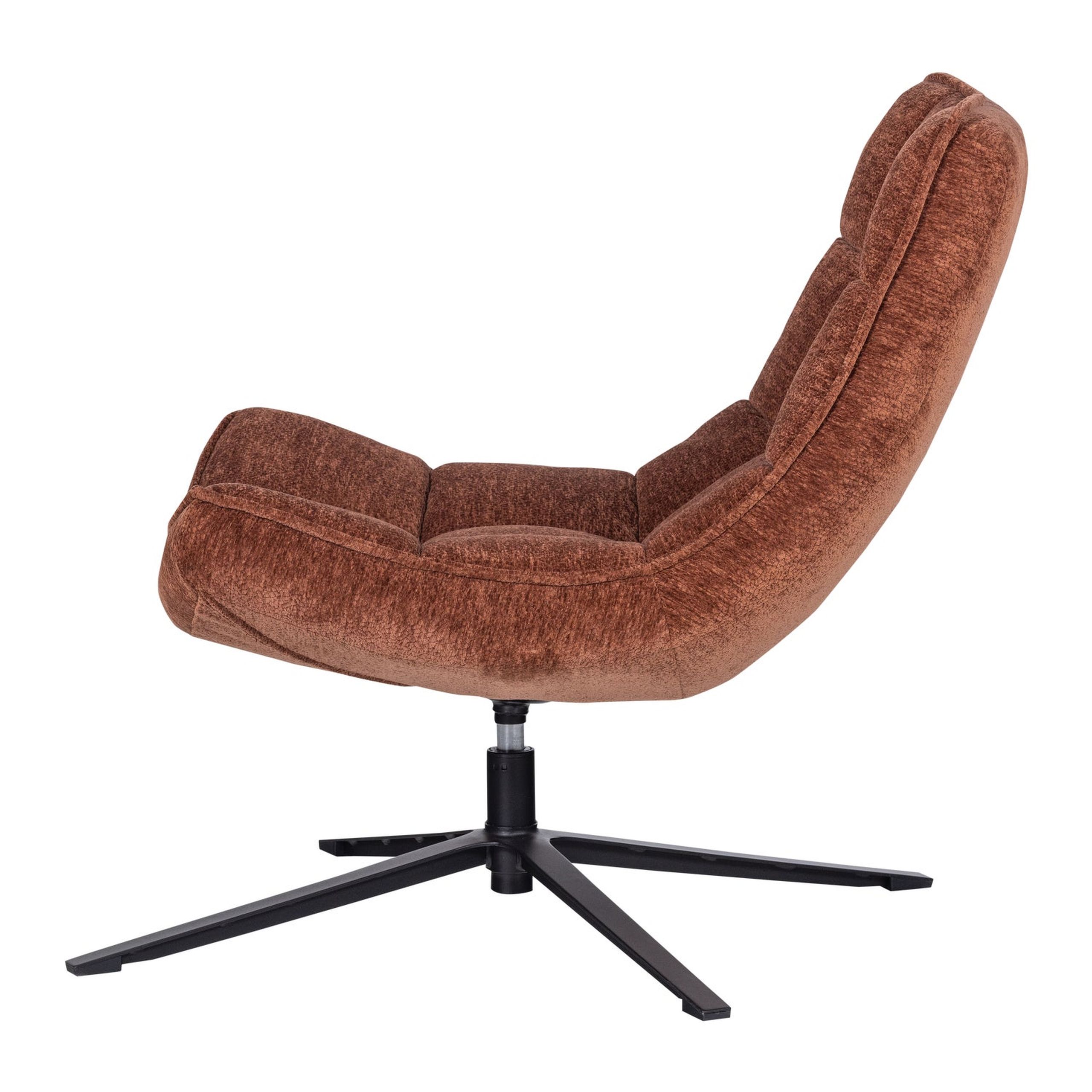 Retro Drehsessel Relaxsessel Maudi Chenille Braun