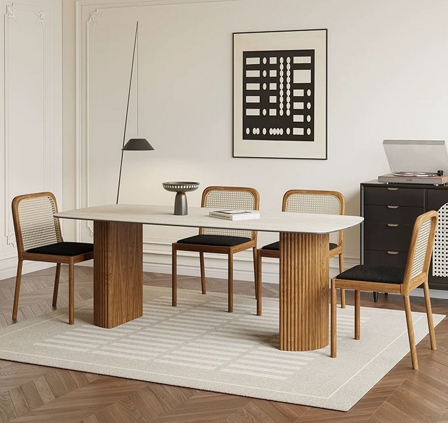 Esstisch Travertin Keramik Roma Eschenholz 180