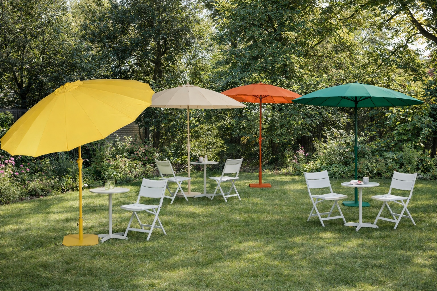 Sonnenschirm Sunbrella Sunshine mit Standfuß Gelb